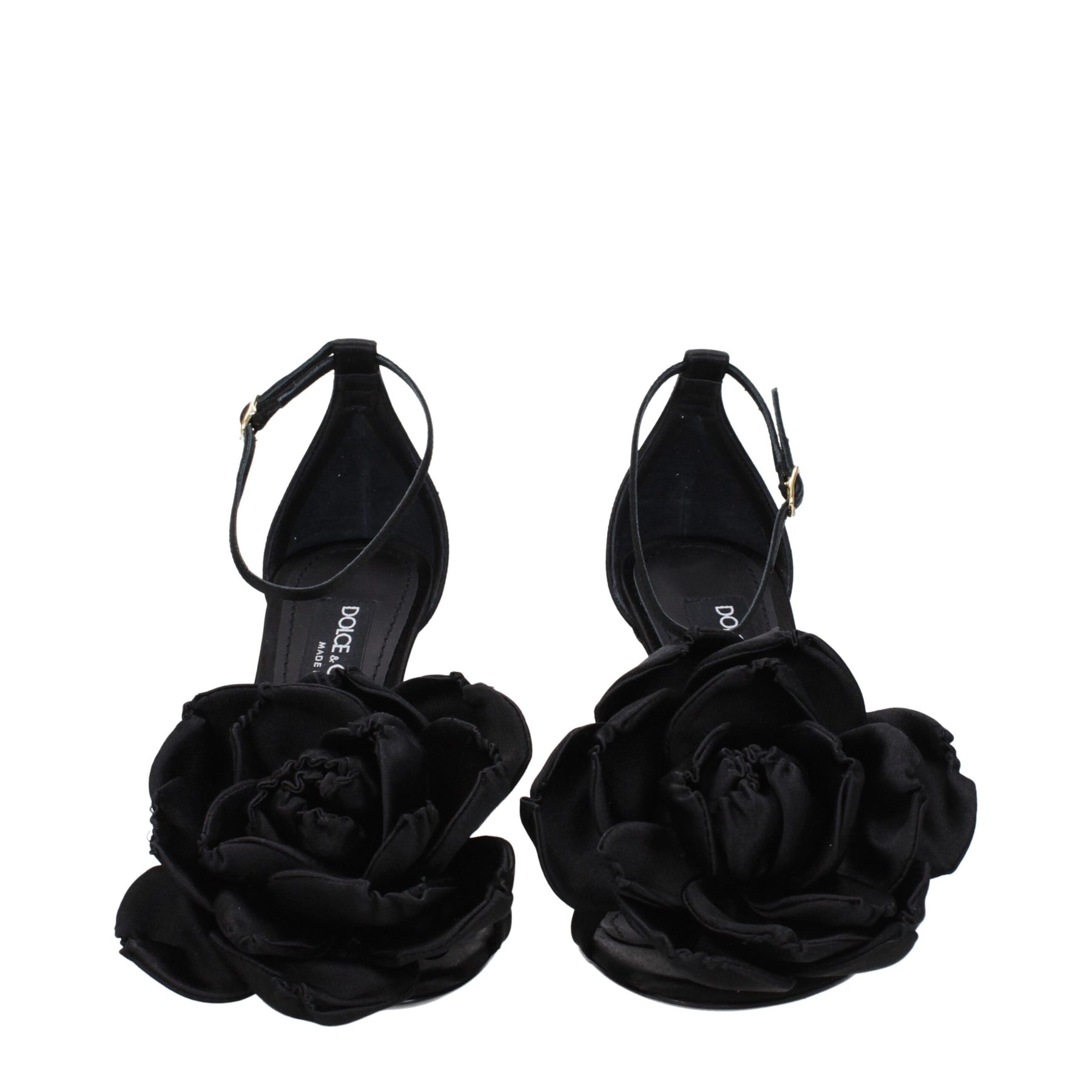 Dolce & Gabbana Black Satin Stiletto Heel Sandals | Regal Royce