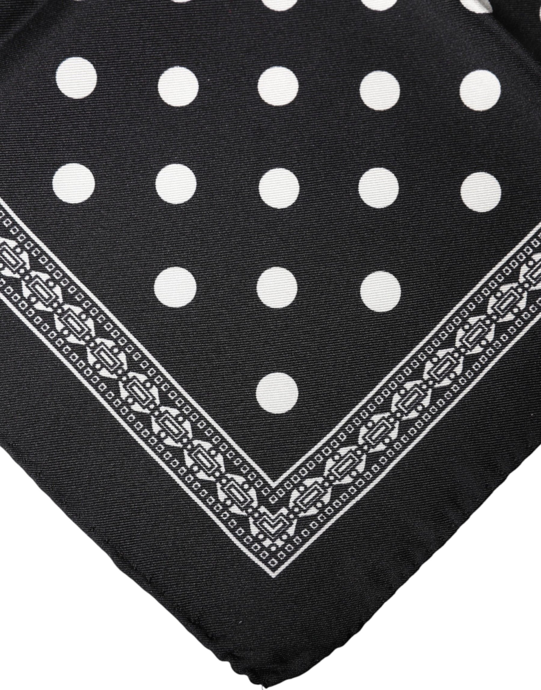 Dolce & Gabbana Black Polka Dot Square Handkerchief Scarf | Regal Royce