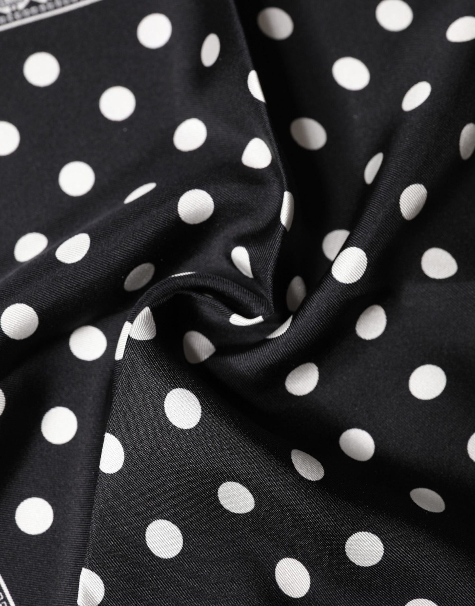 Dolce & Gabbana Black Polka Dot Square Handkerchief Scarf | Regal Royce