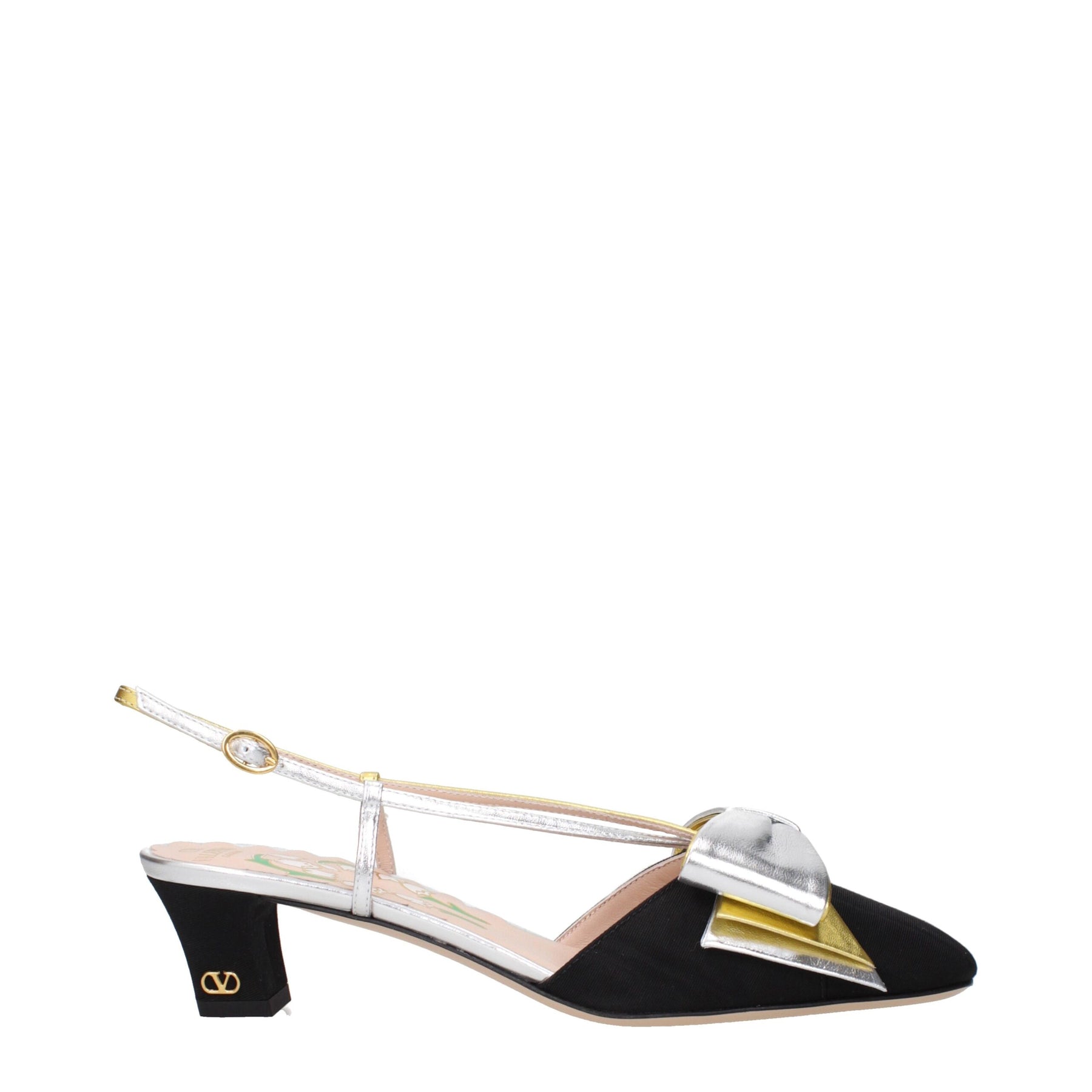 Valentino Garavani Black Fabric Mid Heel Pumps | Regal Royce