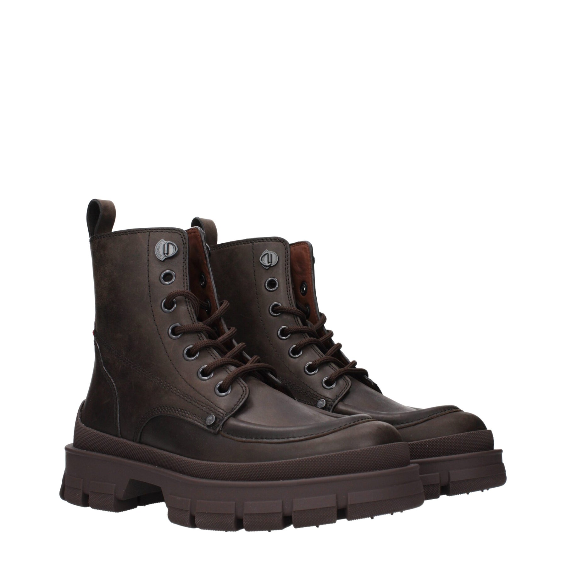 Moncler Brown Leather Ankle Boots | Regal Royce