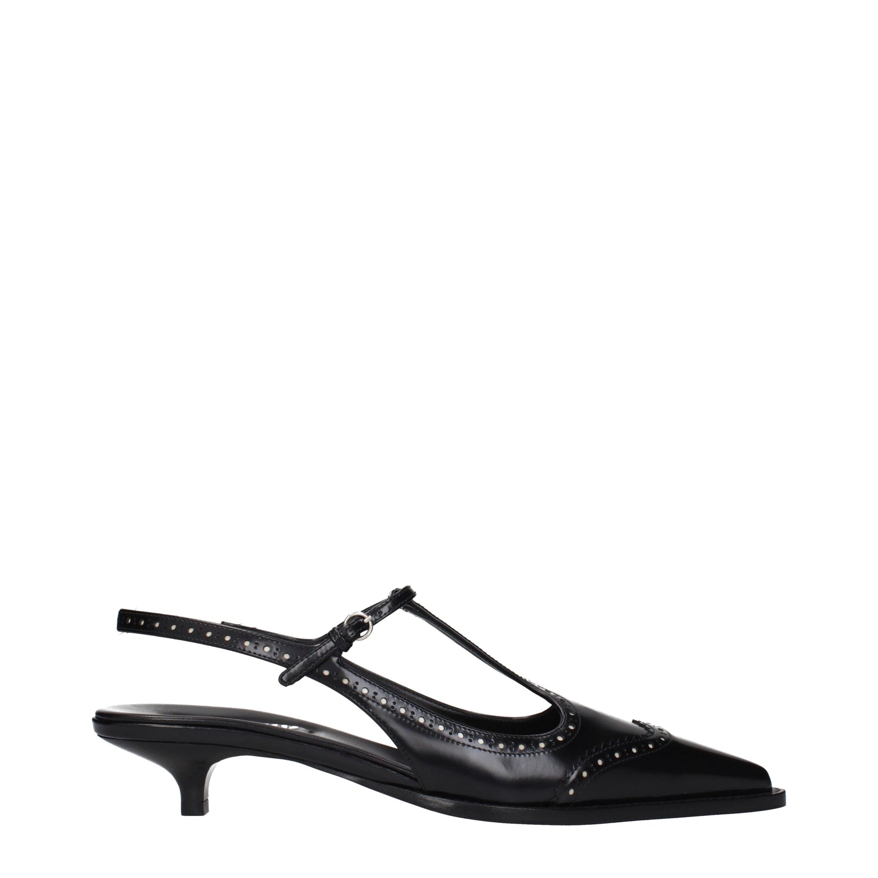 Miu Miu Black Leather Mid Heel Pumps | Regal Royce