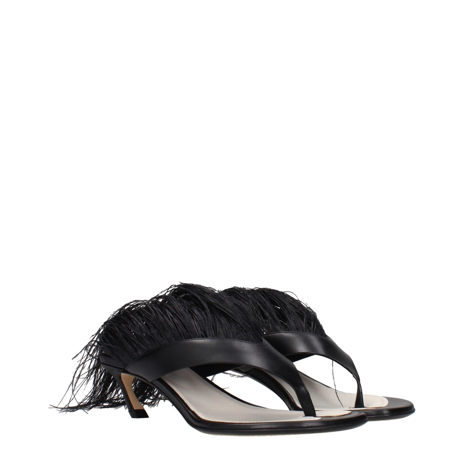 Lanvin Black Leather Flip-Flop Sandals | Regal Royce