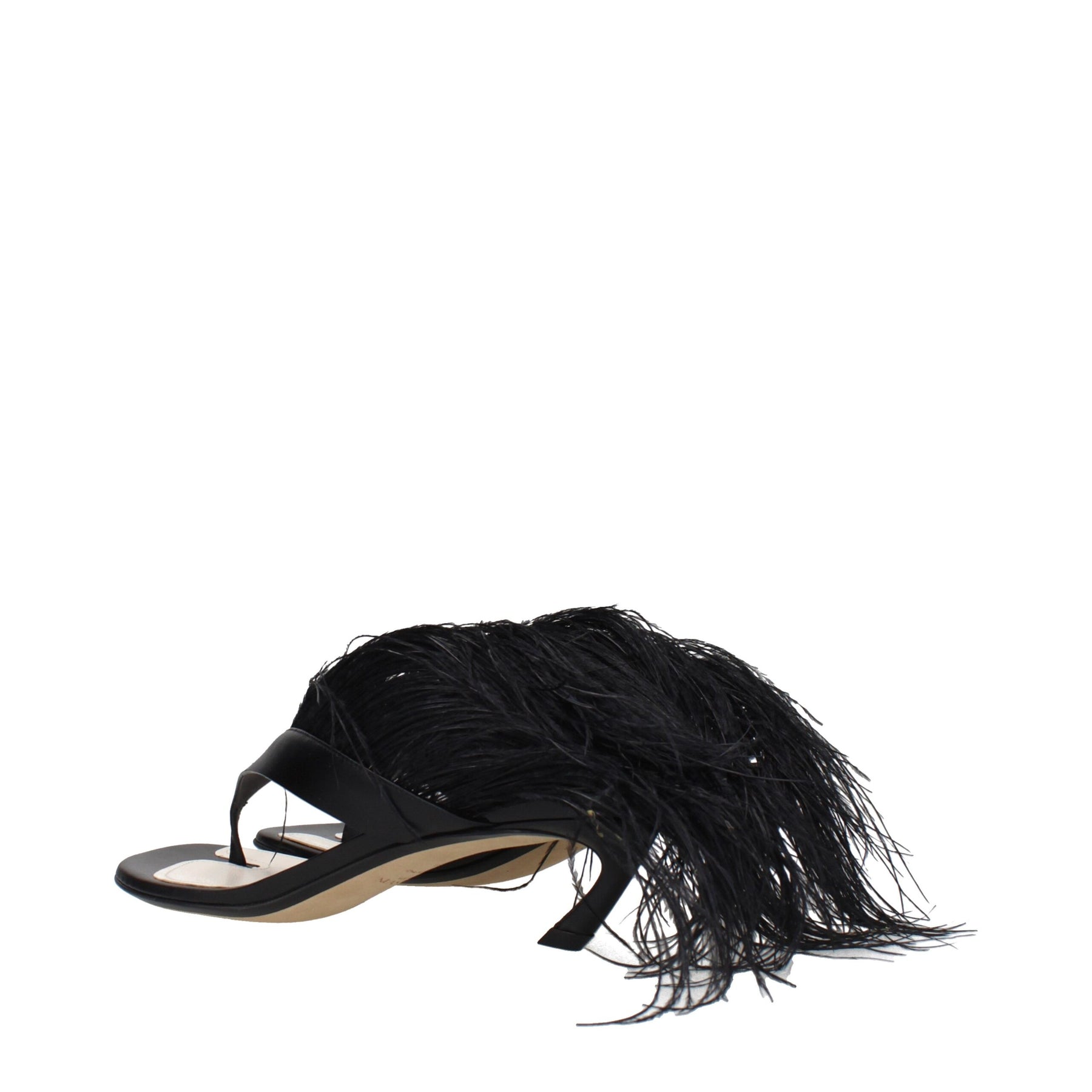 Lanvin Black Leather Flip-Flop Sandals | Regal Royce