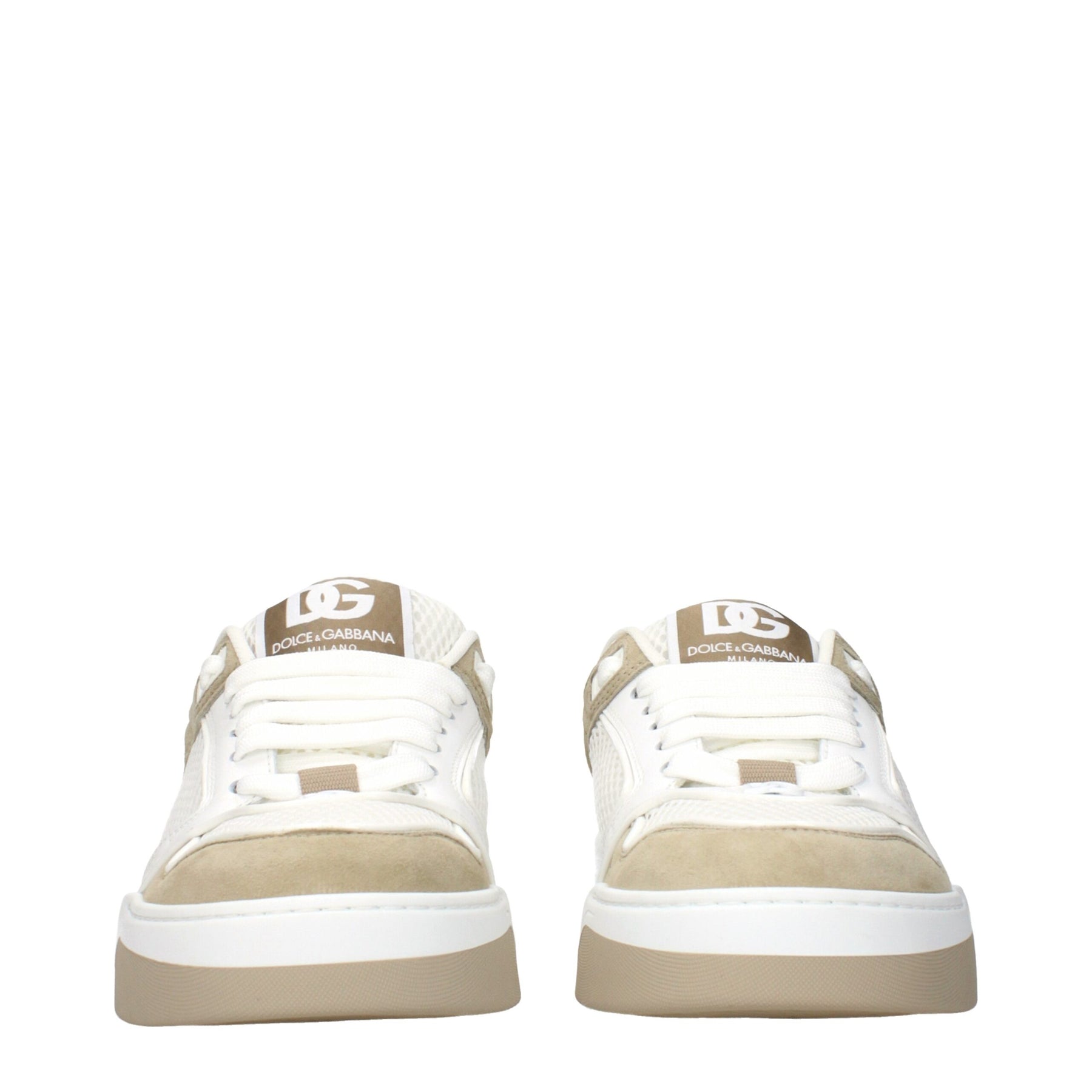 Dolce & Gabbana White Fabric Low Top Sneakers | Regal Royce
