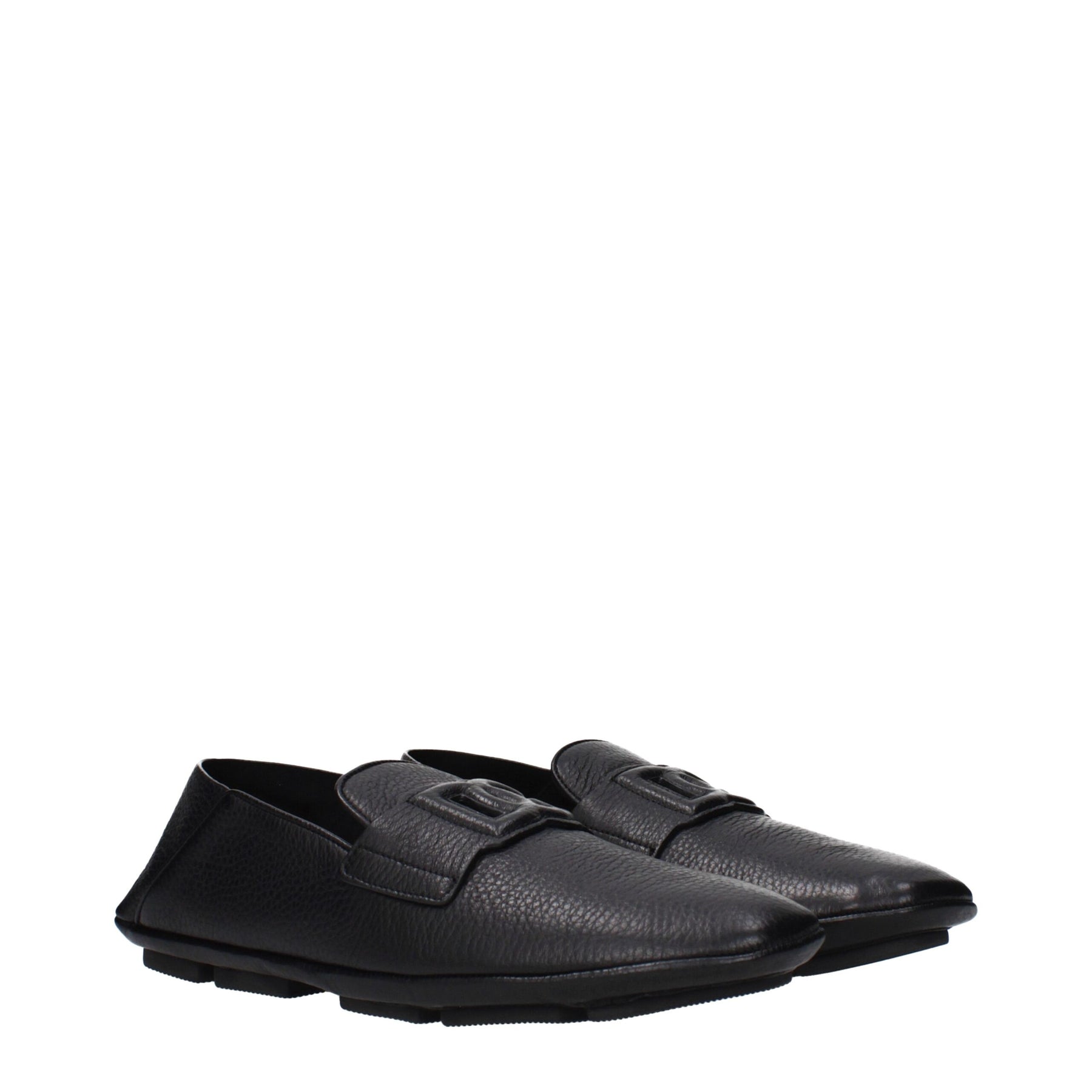 Dolce & Gabbana Black Leather Slip-On Loafers | Regal Royce