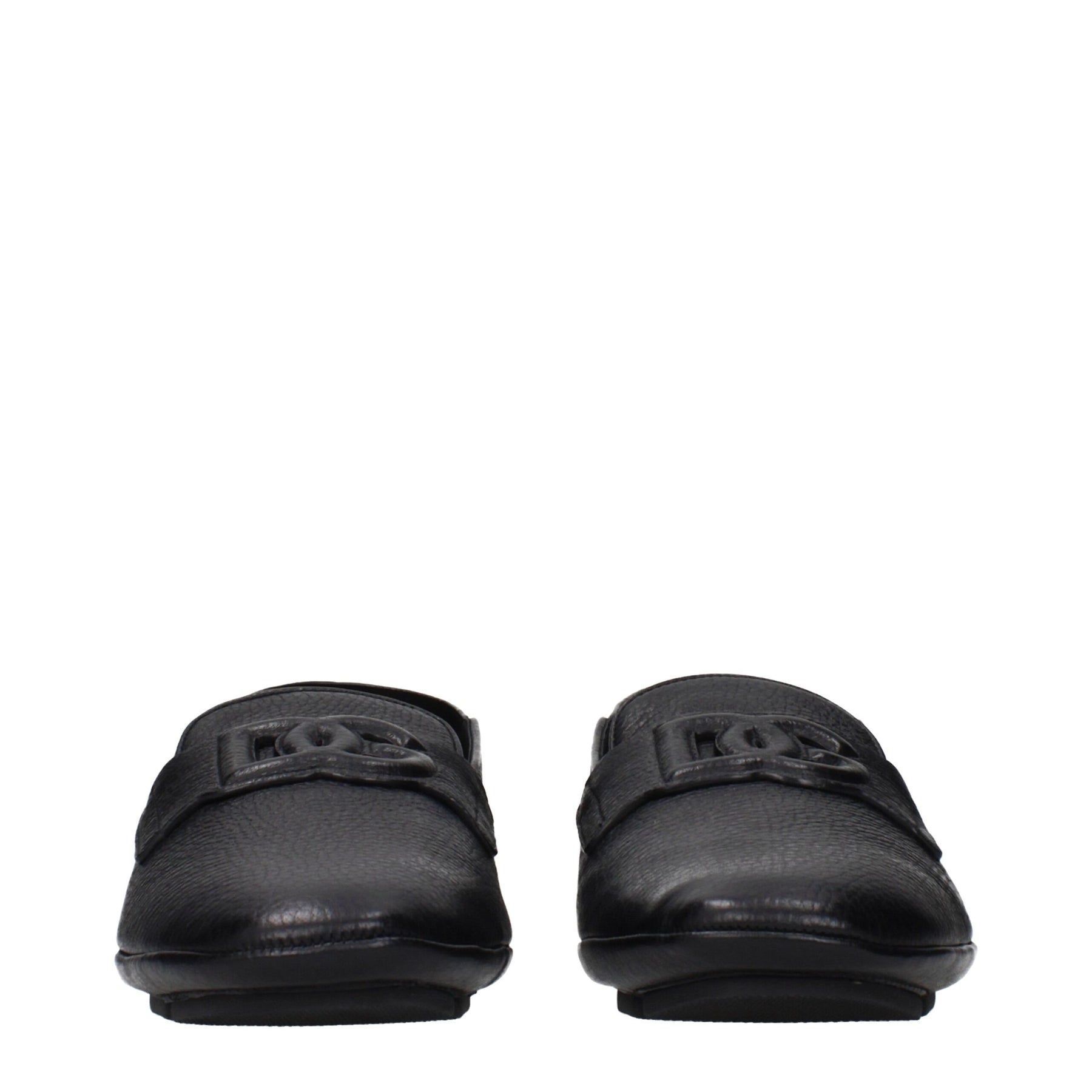 Dolce & Gabbana Black Leather Slip-On Loafers | Regal Royce