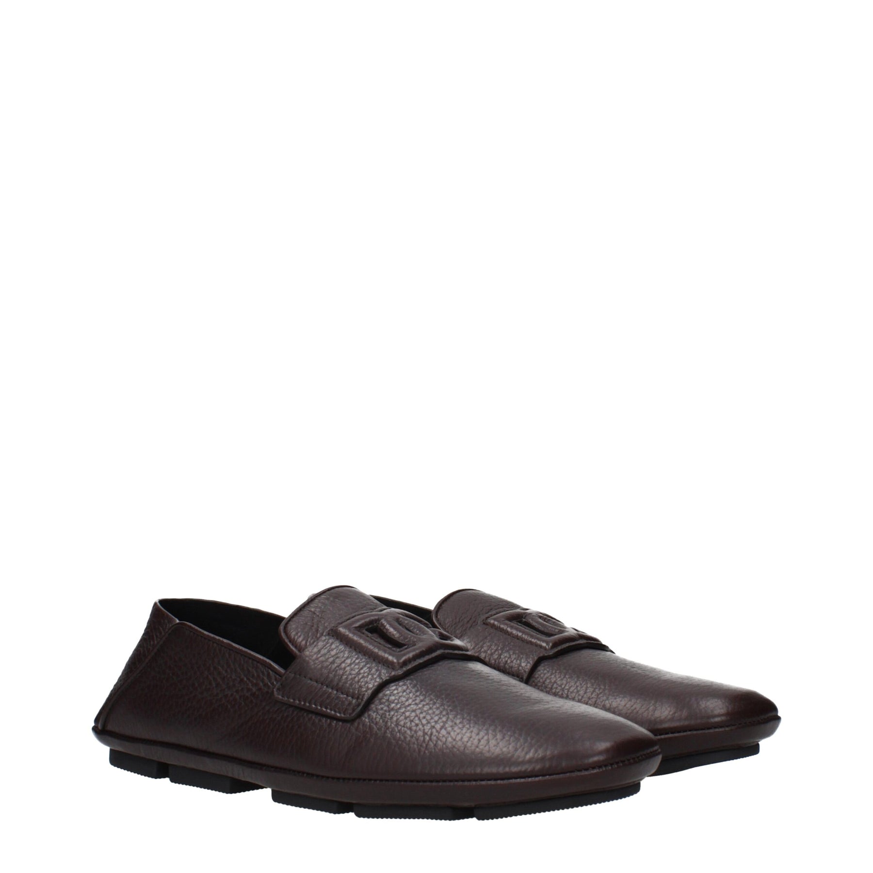 Dolce & Gabbana Brown Leather Slip-On Loafers | Regal Royce