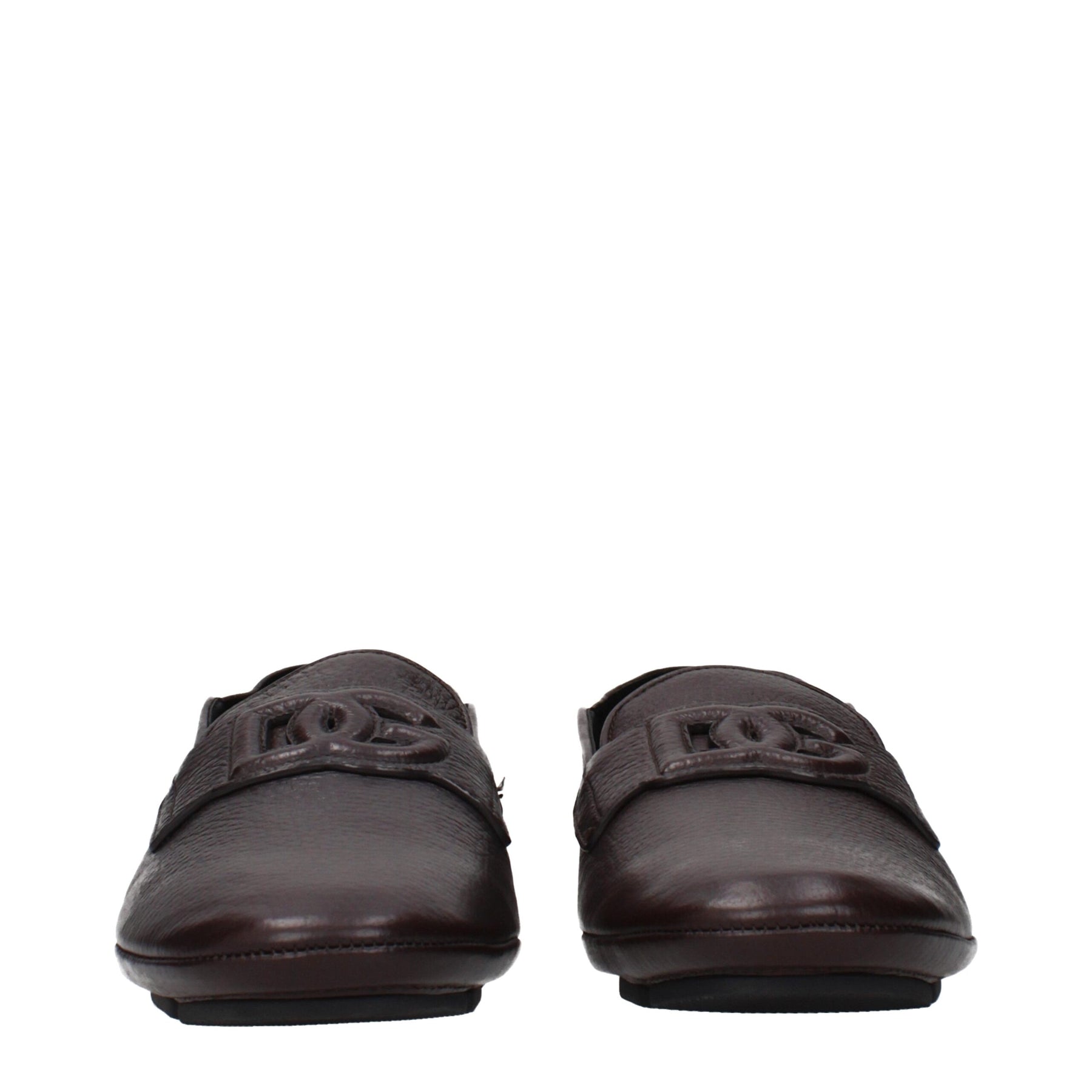 Dolce & Gabbana Brown Leather Slip-On Loafers | Regal Royce