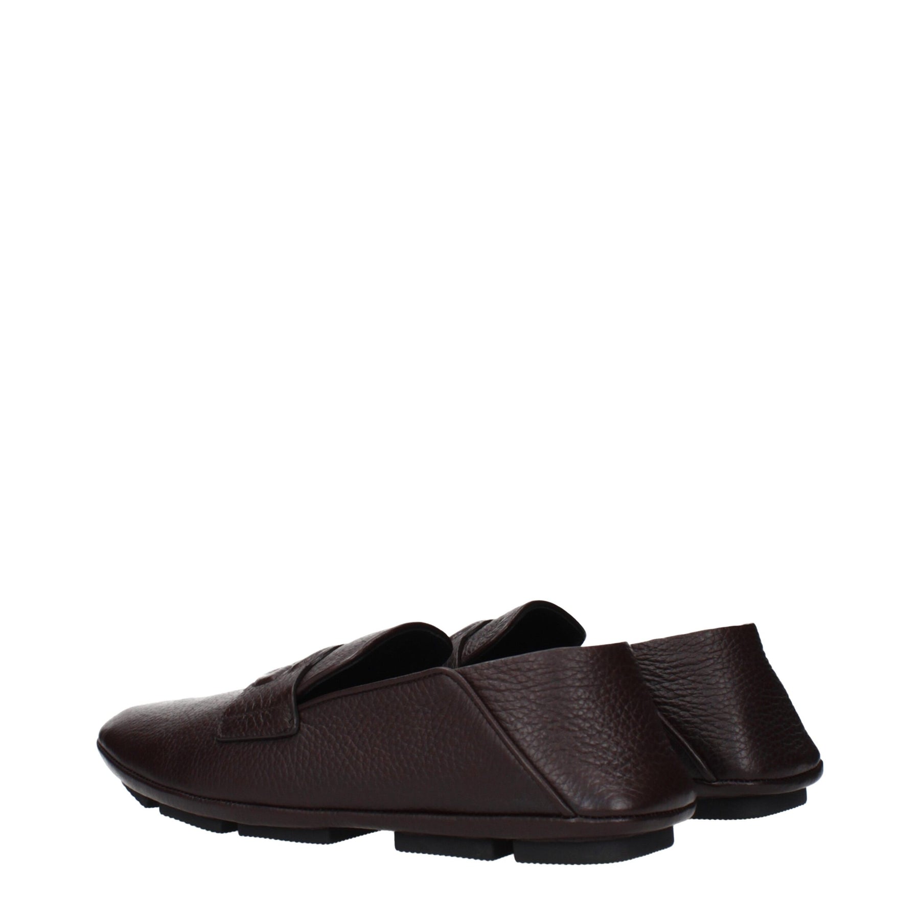 Dolce & Gabbana Brown Leather Slip-On Loafers | Regal Royce