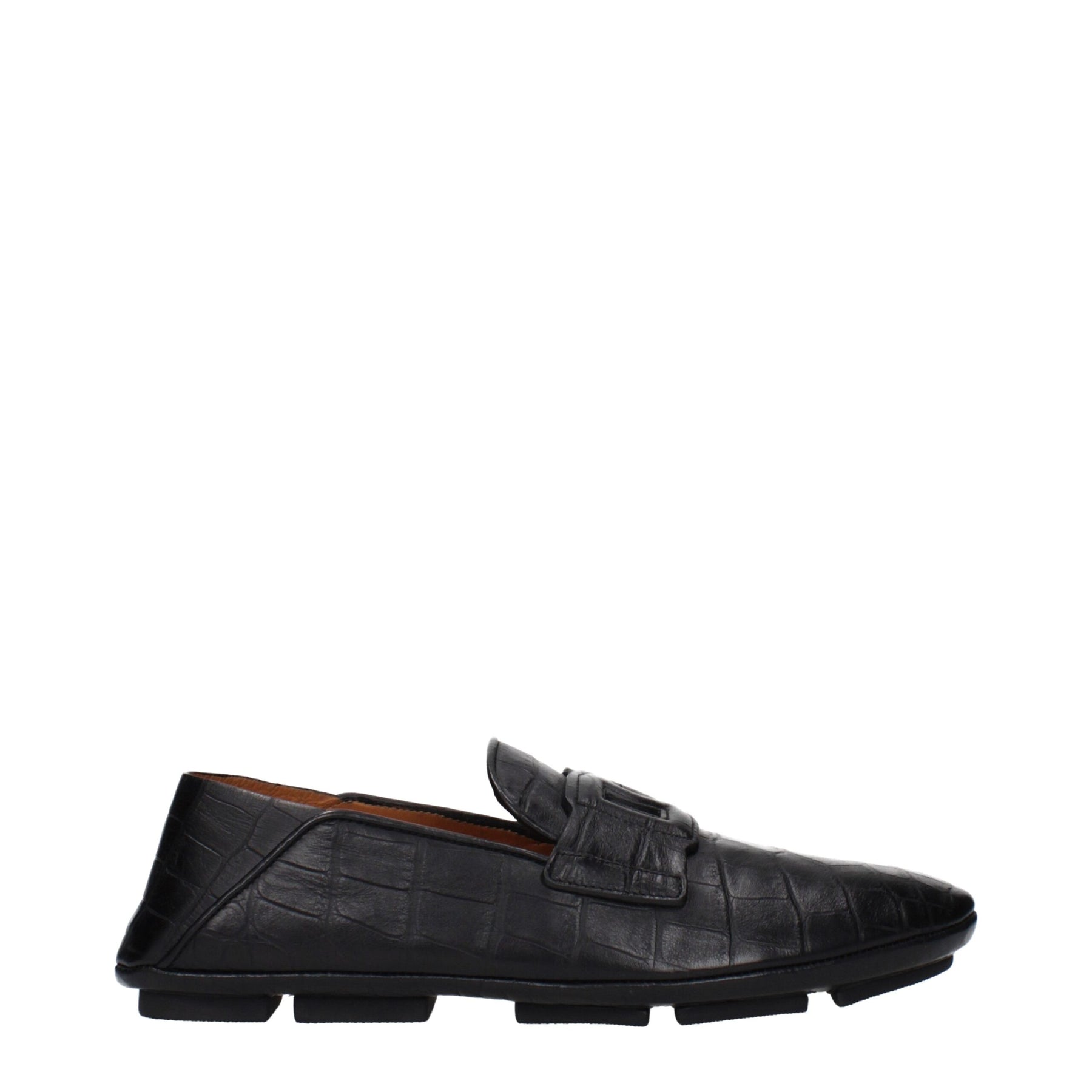 Dolce & Gabbana Black Leather Slip-On Loafers | Regal Royce