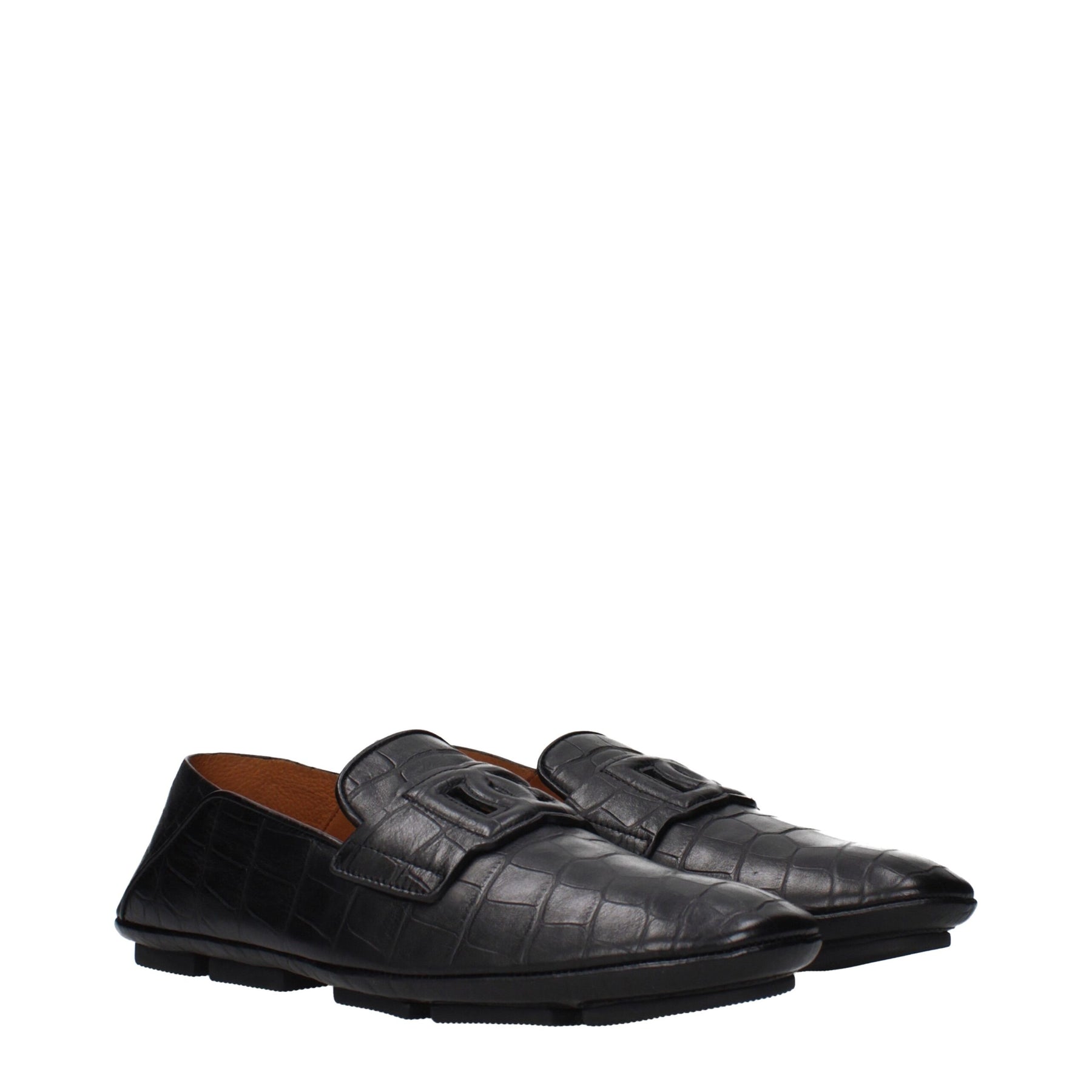Dolce & Gabbana Black Leather Slip-On Loafers | Regal Royce