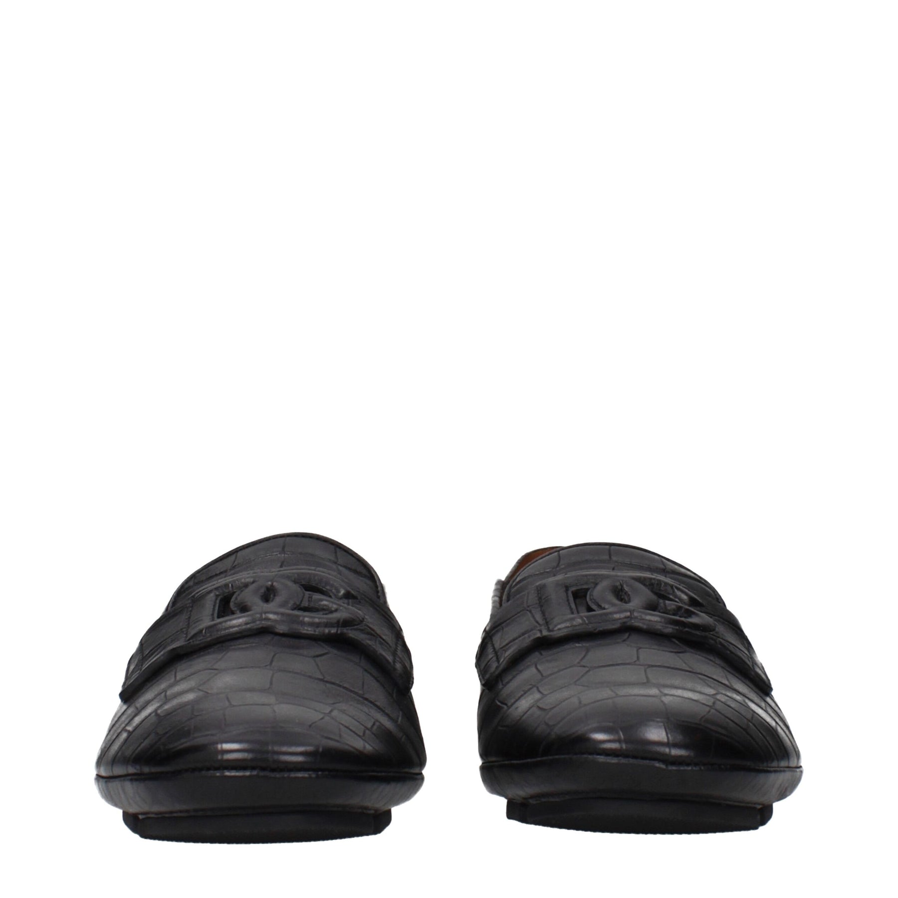 Dolce & Gabbana Black Leather Slip-On Loafers | Regal Royce