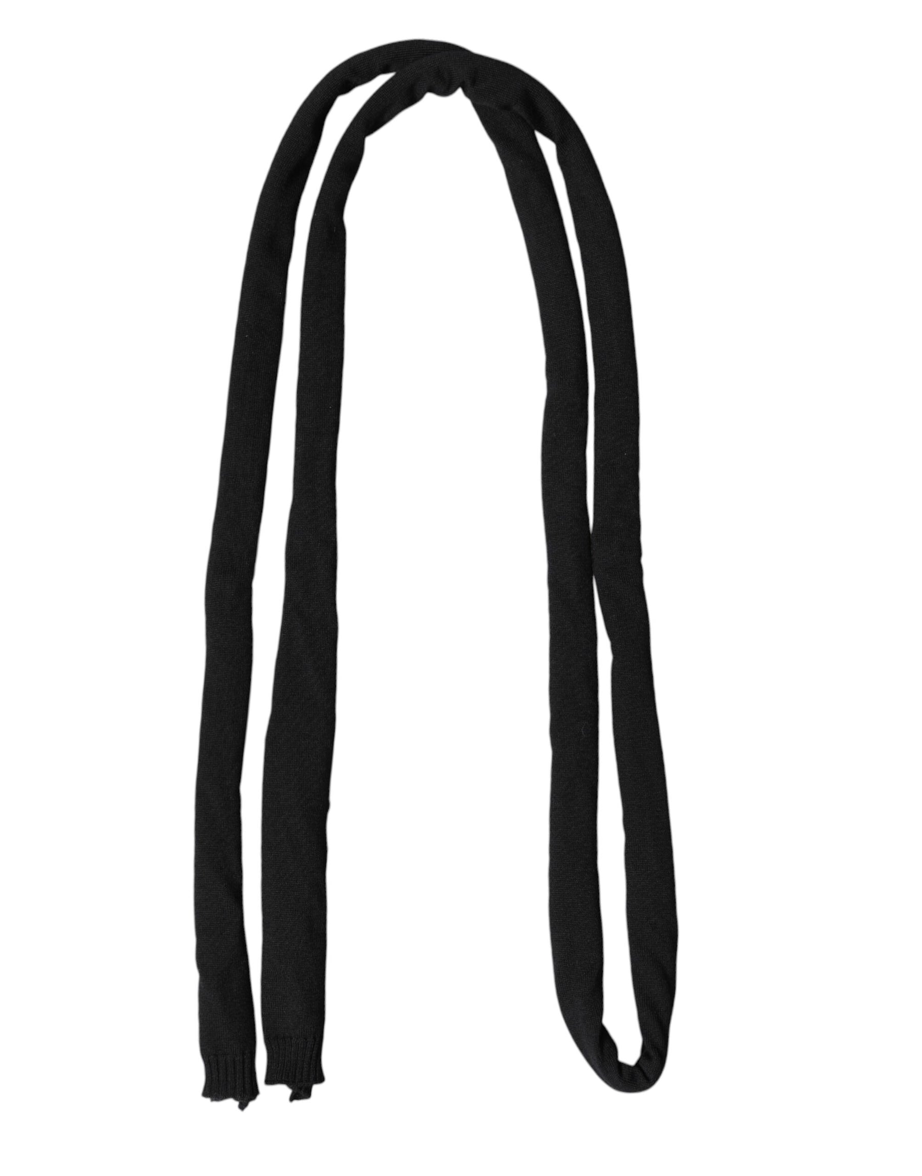 Dolce & Gabbana Black Wool Knitted Neck Wrap Shawl Men Scarf | Regal Royce
