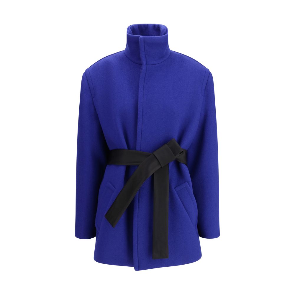 Saint Laurent Blue Wool Coat | Regal Royce