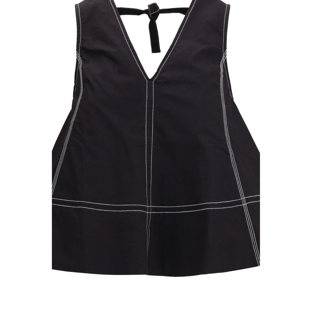 Ganni Black Elastane Top | Regal Royce