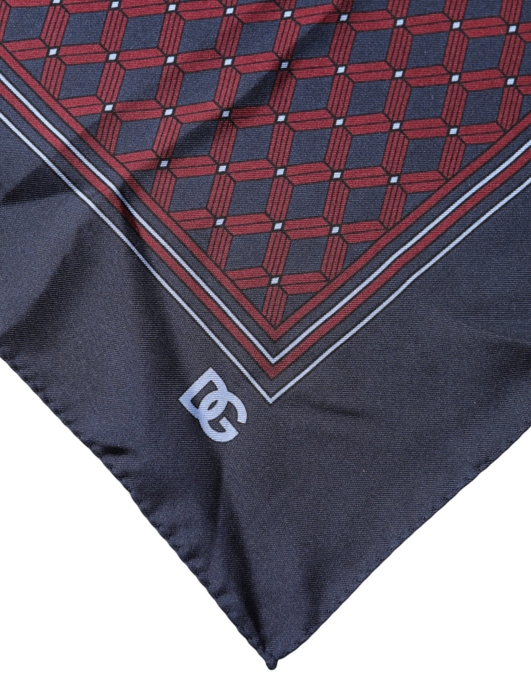 Dolce & Gabbana Blue Red Patterned Silk Square Foulard Scarf | Regal Royce