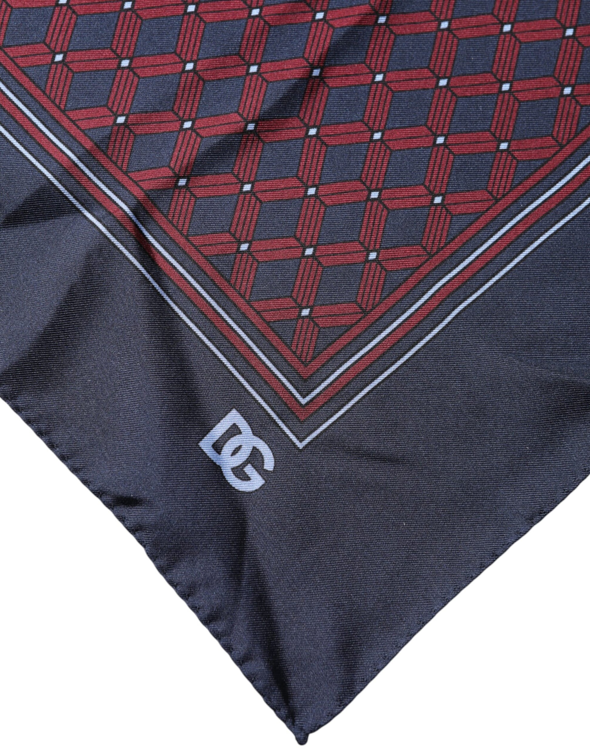 Dolce & Gabbana Blue Red Patterned Silk Square Foulard Scarf | Regal Royce