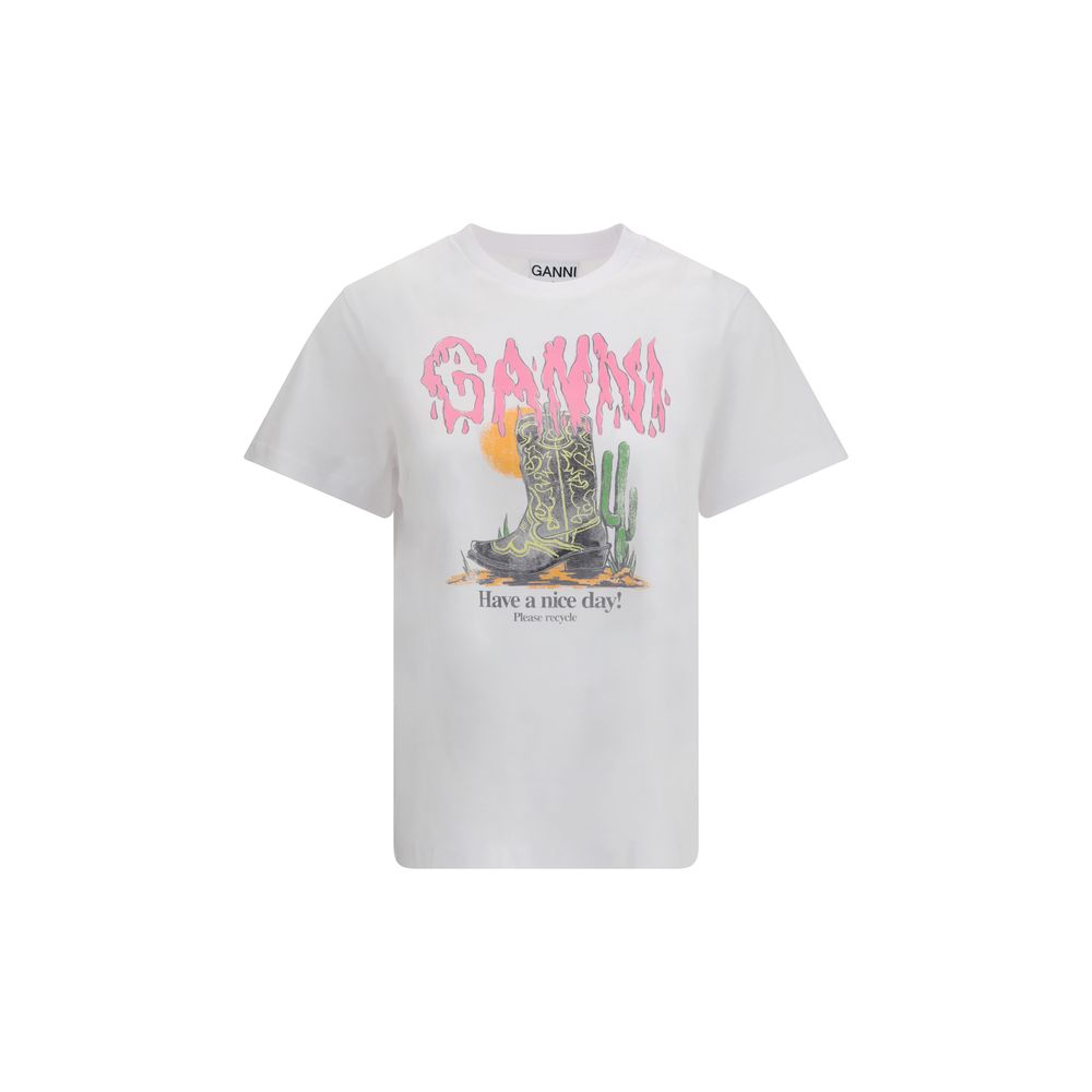 Ganni White Cotton T-Shirt | Regal Royce
