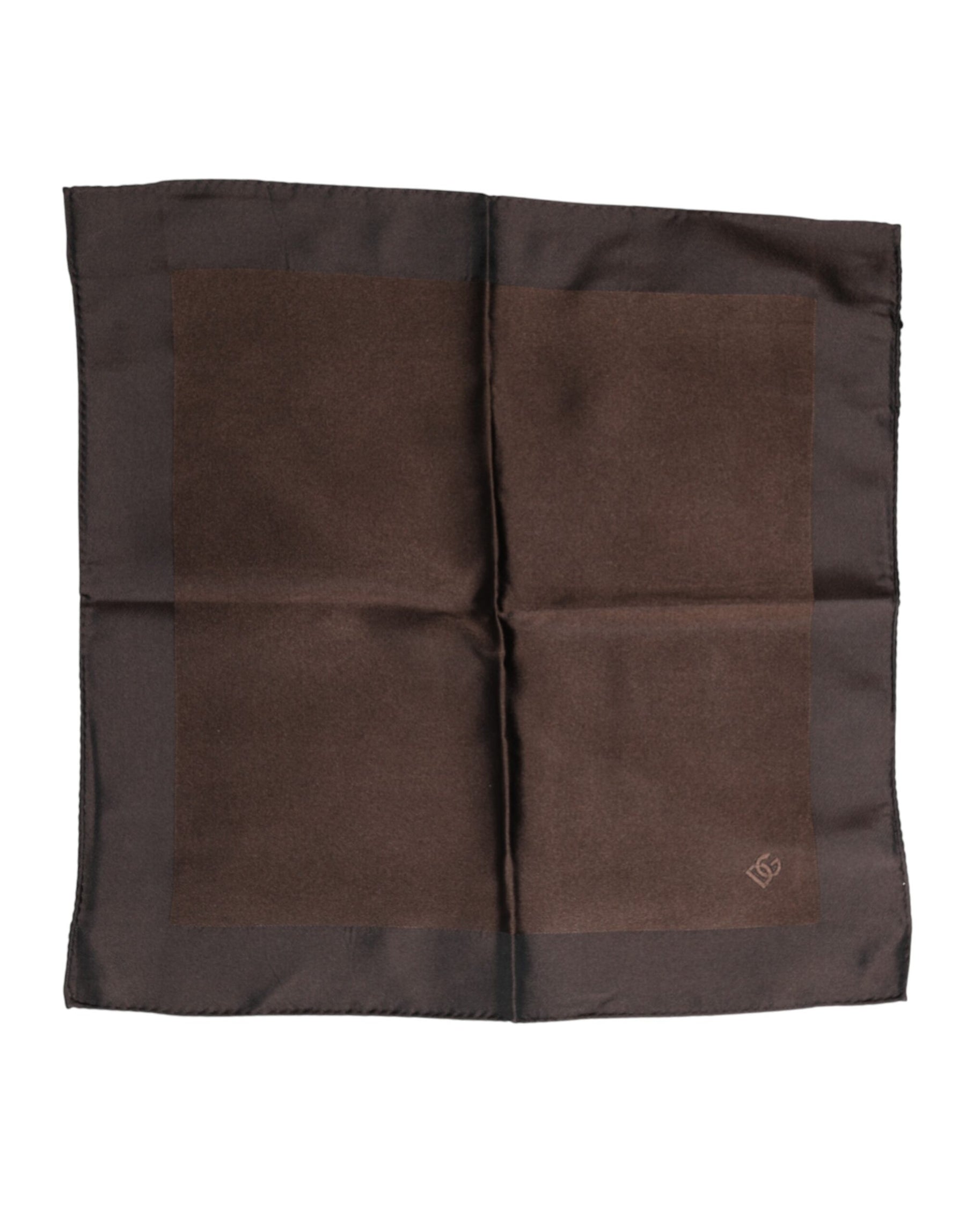 Dolce & Gabbana Brown Logo Silk Square Handkerchief Scarf | Regal Royce
