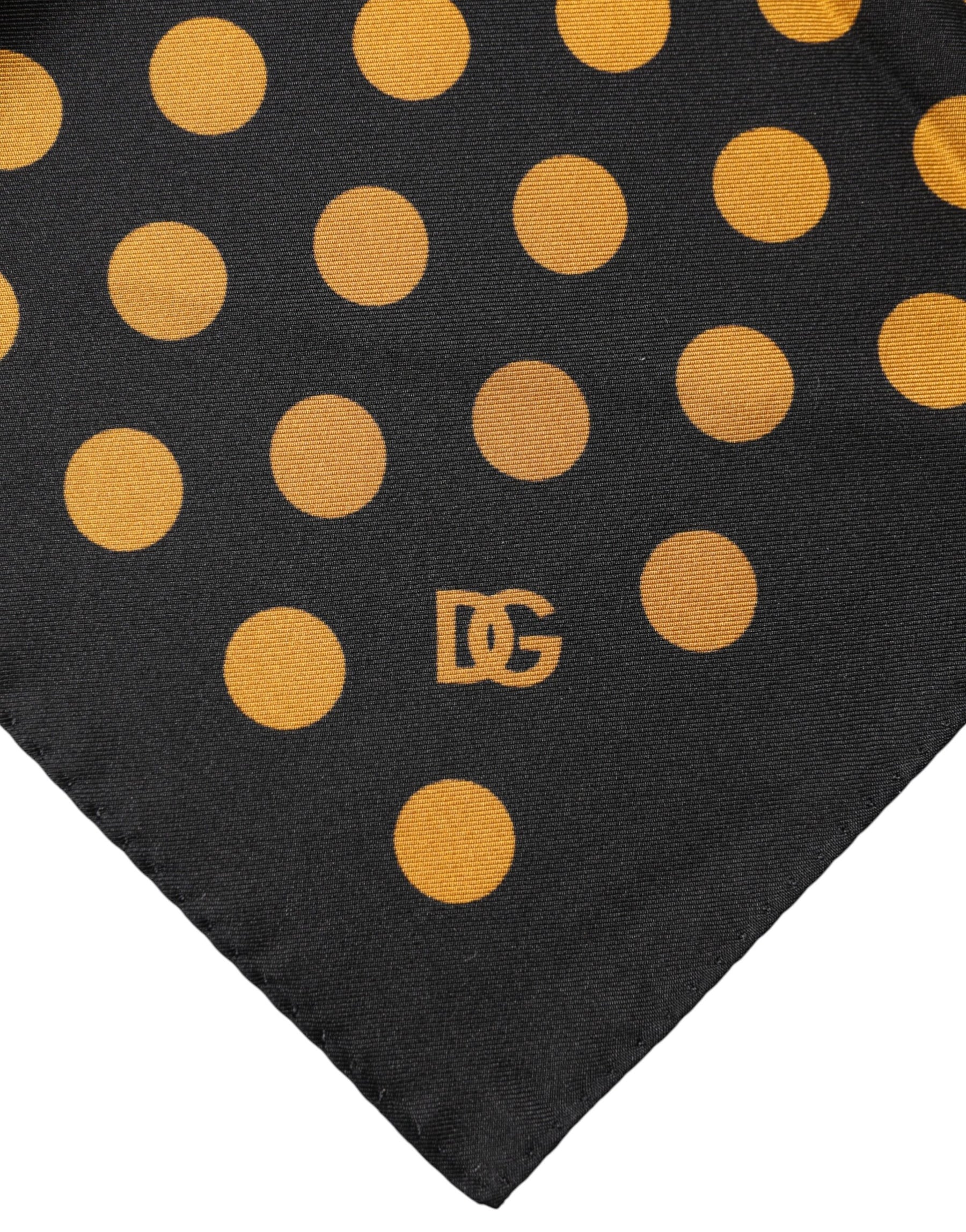 Dolce & Gabbana Black Polka Dot Square Handkerchief Scarf | Regal Royce