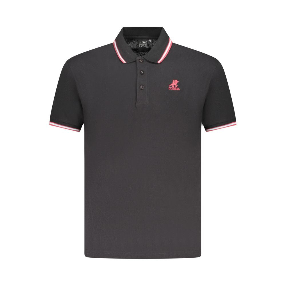 U.S. Grand Polo Black Cotton Men Polo Shirt