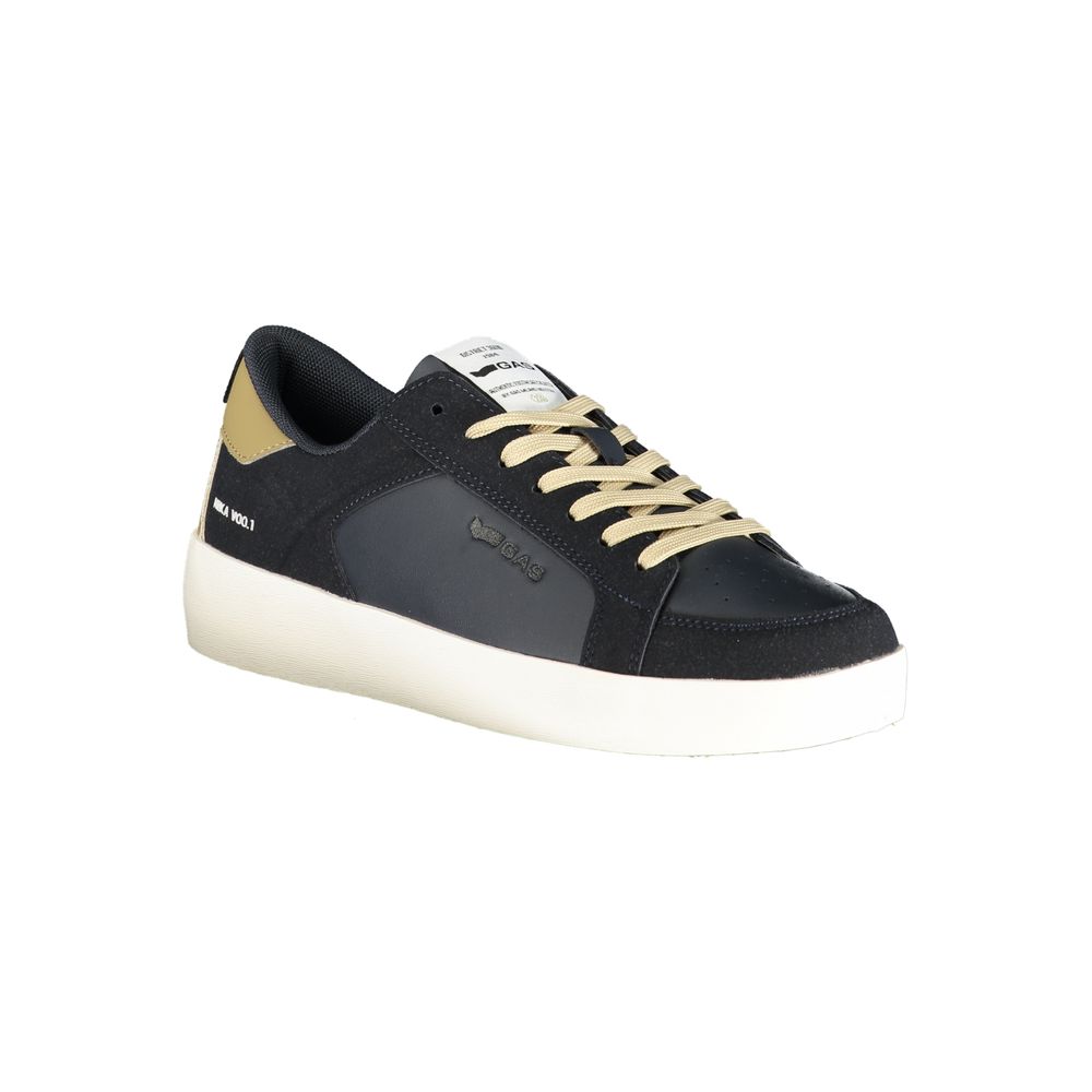 Gas Blue Polyurethane Men Sneaker