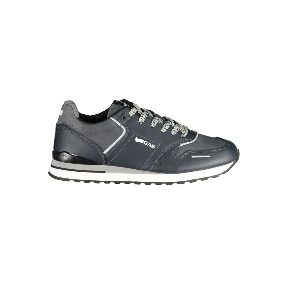 Gas Blue Polyurethane Men Sneaker | Regal Royce