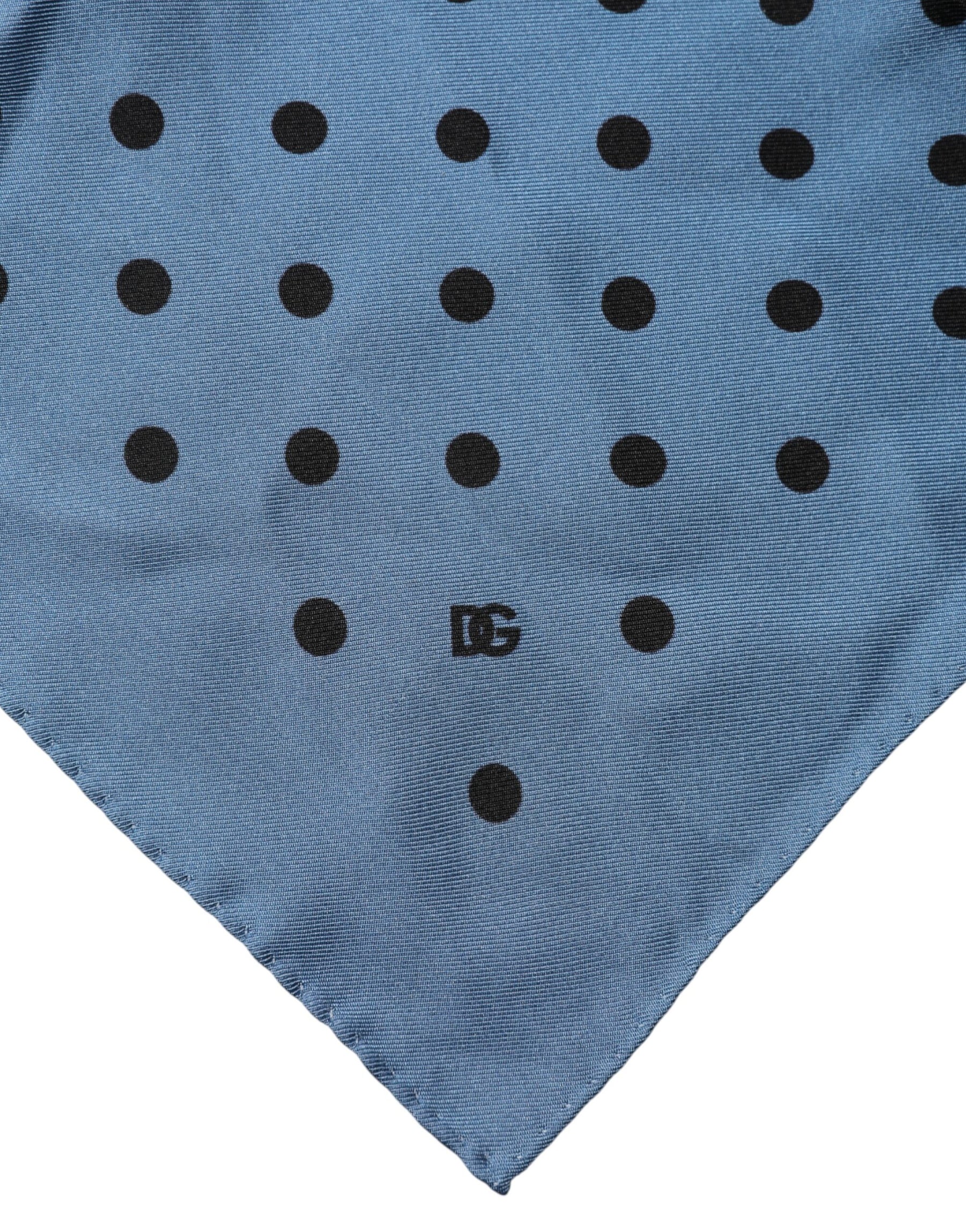 Dolce & Gabbana Blue Polka Dot Square Handkerchief Scarf | Regal Royce