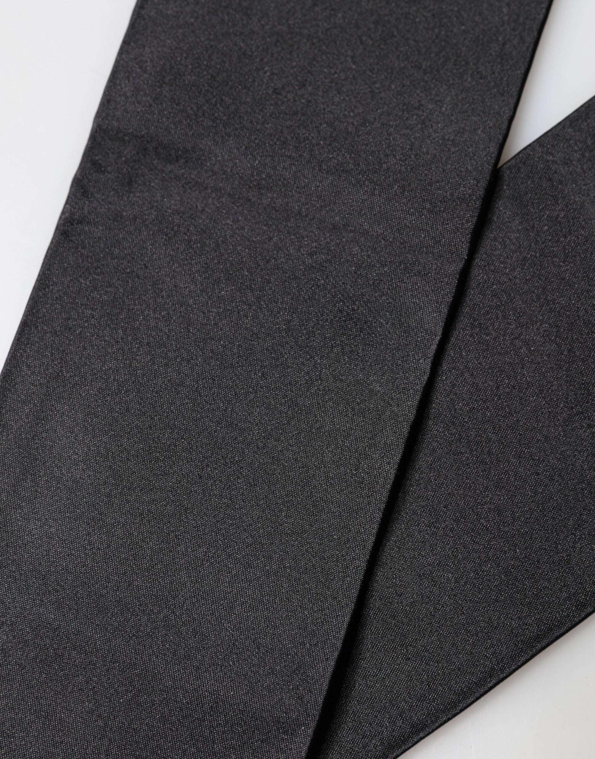 Dolce & Gabbana Black Silk Fringes Neck Wrap Foulard Scarf | Regal Royce