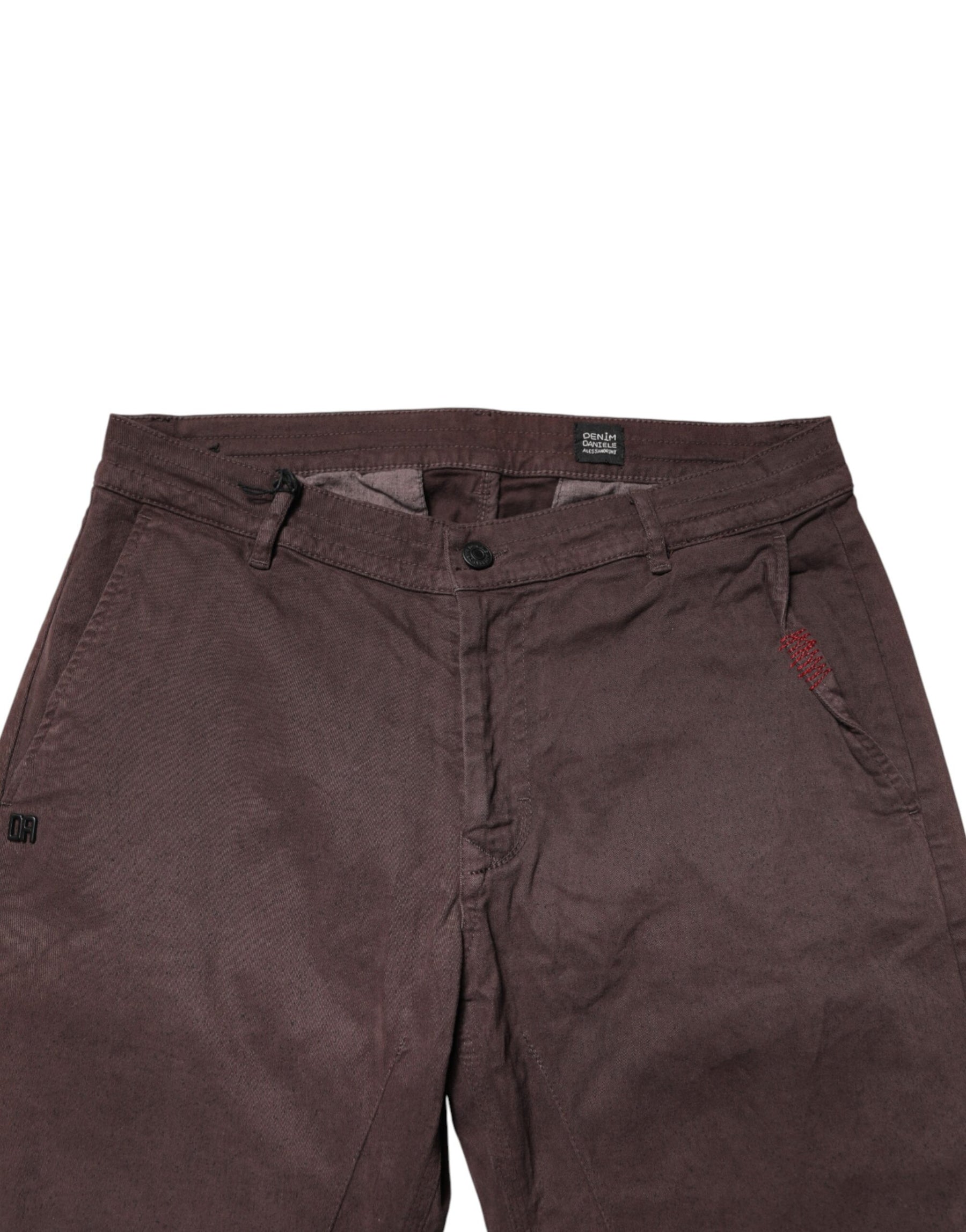 Daniele Alessandrini Brown Cotton Mid Waist Skinny Men Denim  Jeans | Regal Royce