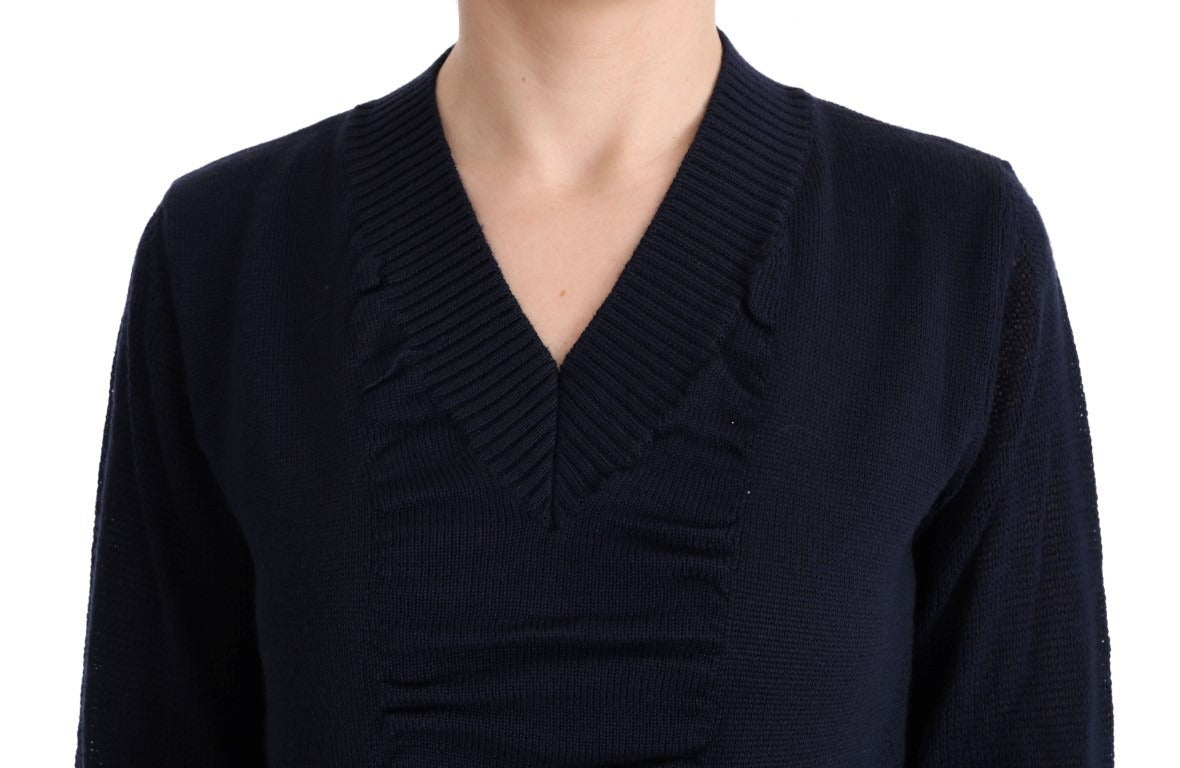 Costume National Blue V-Neck Lightweight Jumper Sweater | Regal Royce