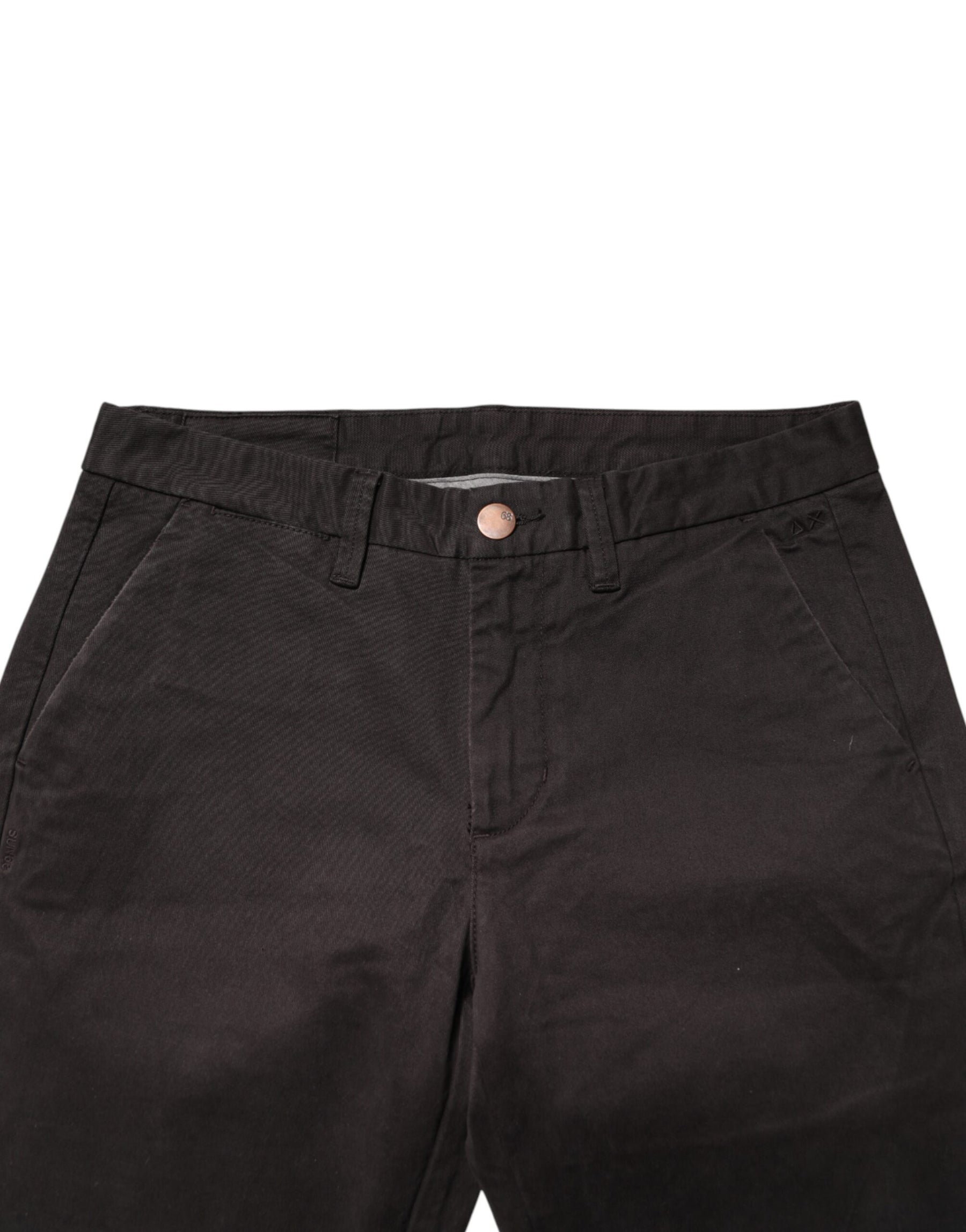 Sun68 Dark Brown Cotton Stretch Skinny Mid Waist Men Trouser Pants | Regal Royce