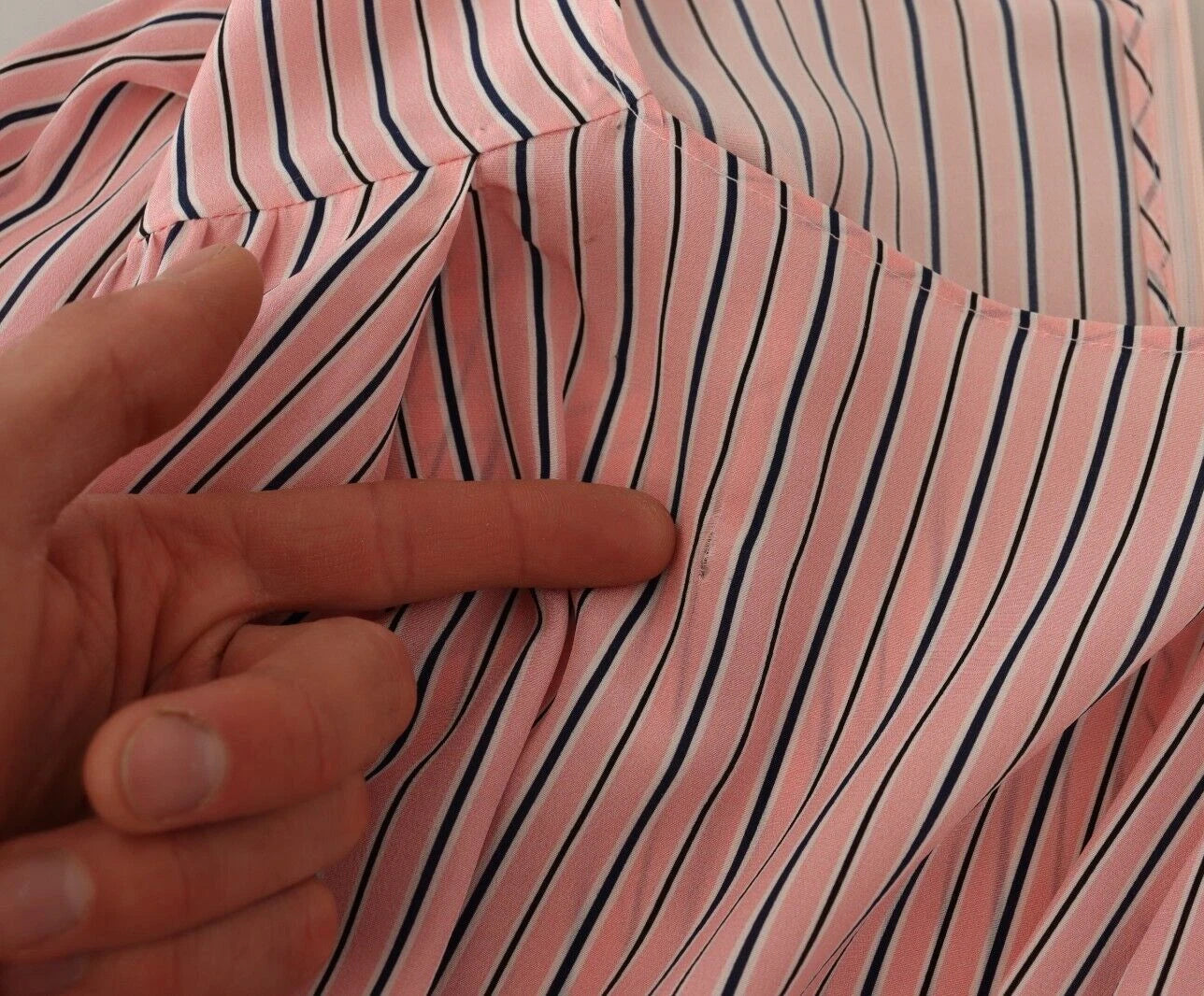 Ermanno Scervino Pink Stripes Long Sleeves Sheath Midi Dress | Regal Royce