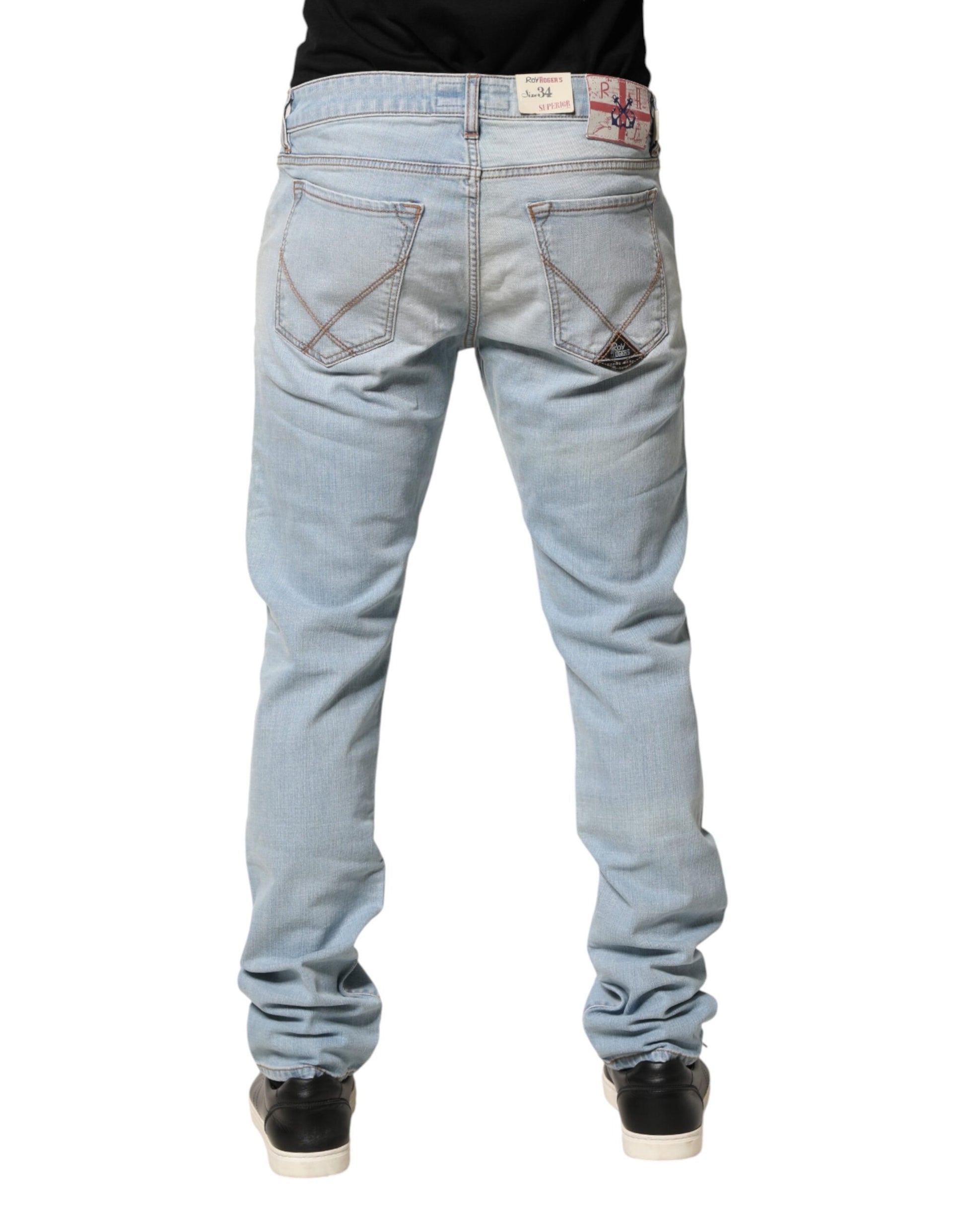 Roy Roger's Light Blue JOSH Slim Fit Mid Waist Men Denim Jeans | Regal Royce