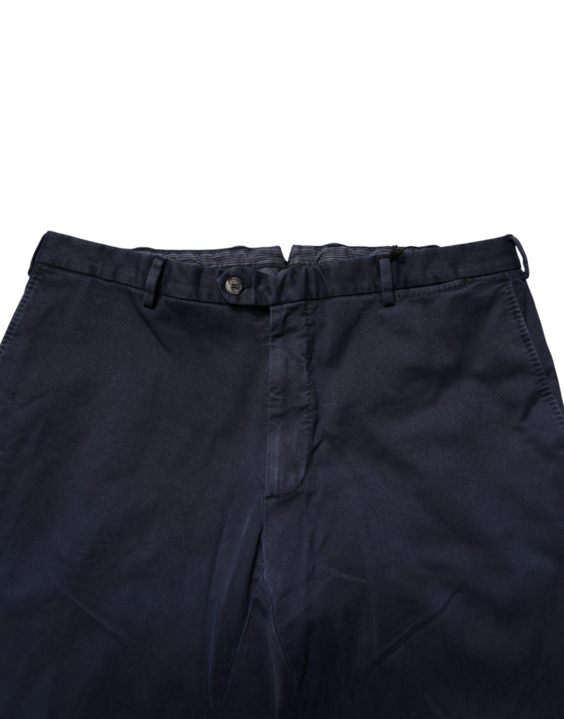 Santaniello Dark Blue Mid Waist Skinny Chino Trouser Pants | Regal Royce