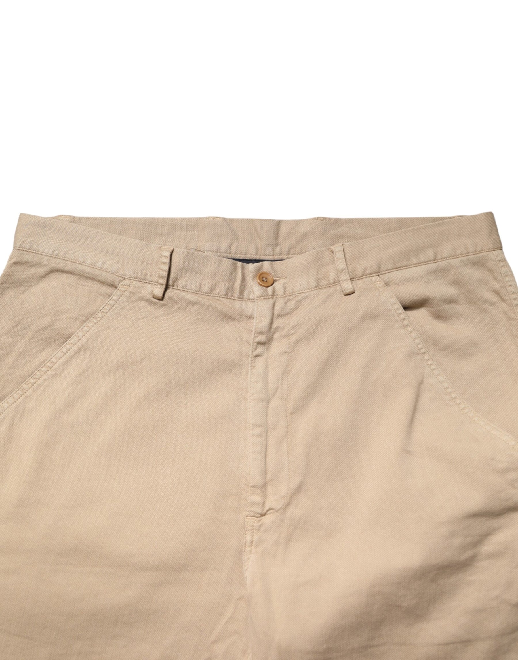 Daniele Alessandrini Beige Cotton Skinny Chino Trouser Pants | Regal Royce