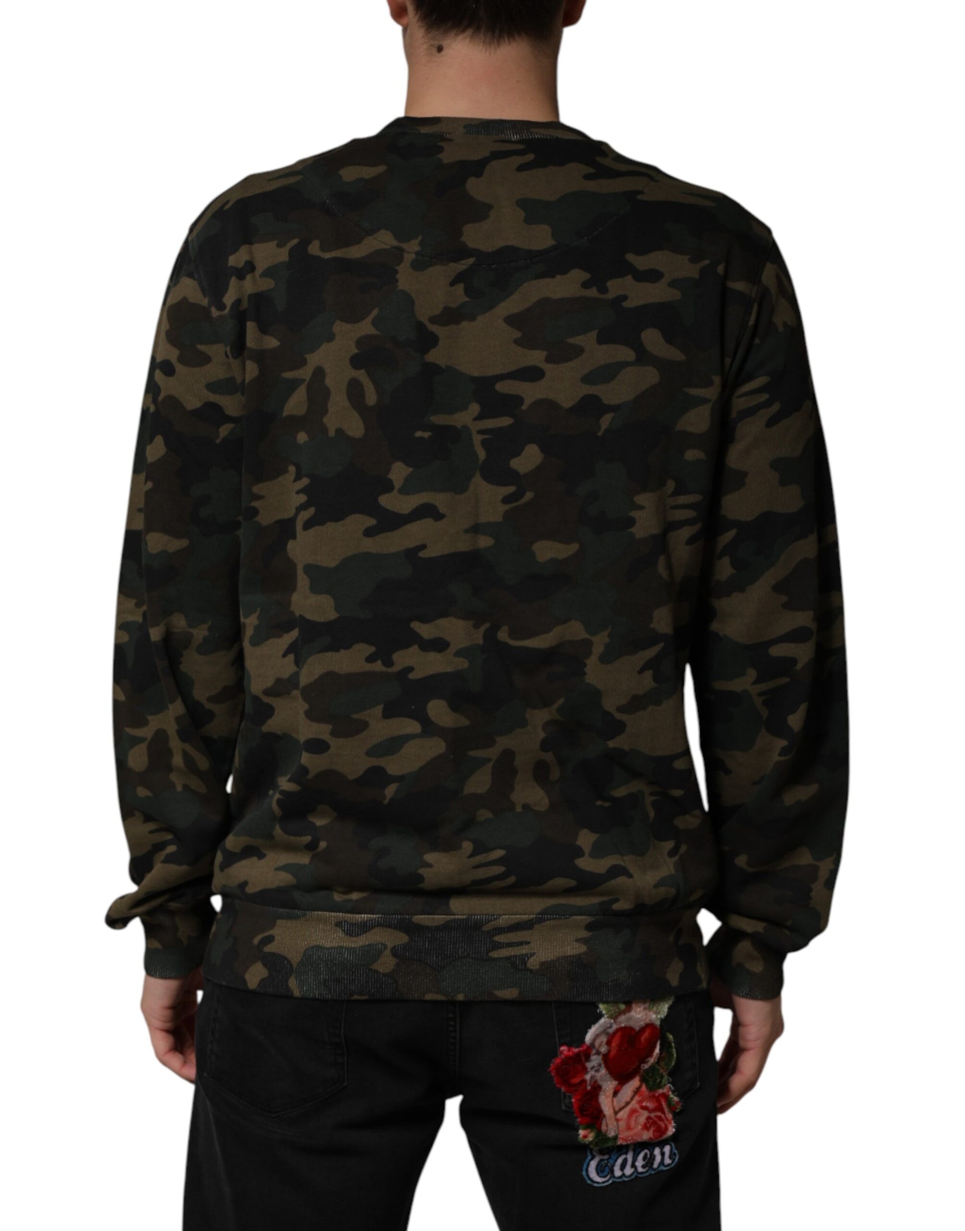 Dolce & Gabbana Multicolor Camouflage Men Sweatshirt  Sweater | Regal Royce