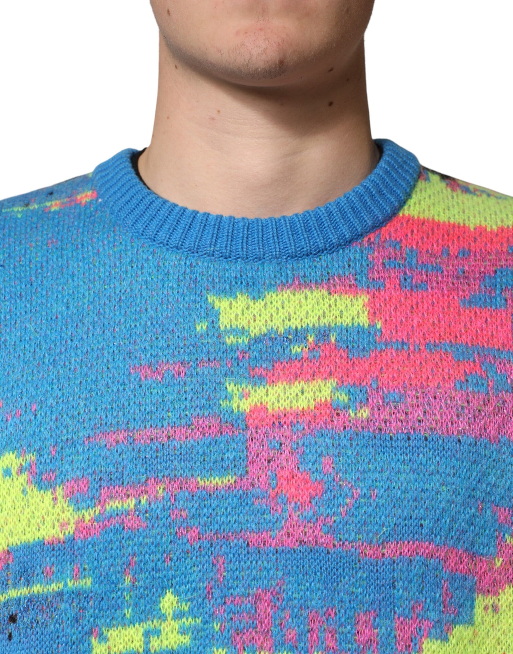 Dolce & Gabbana Multicolor Men Crew Neck Pullover Sweater | Regal Royce