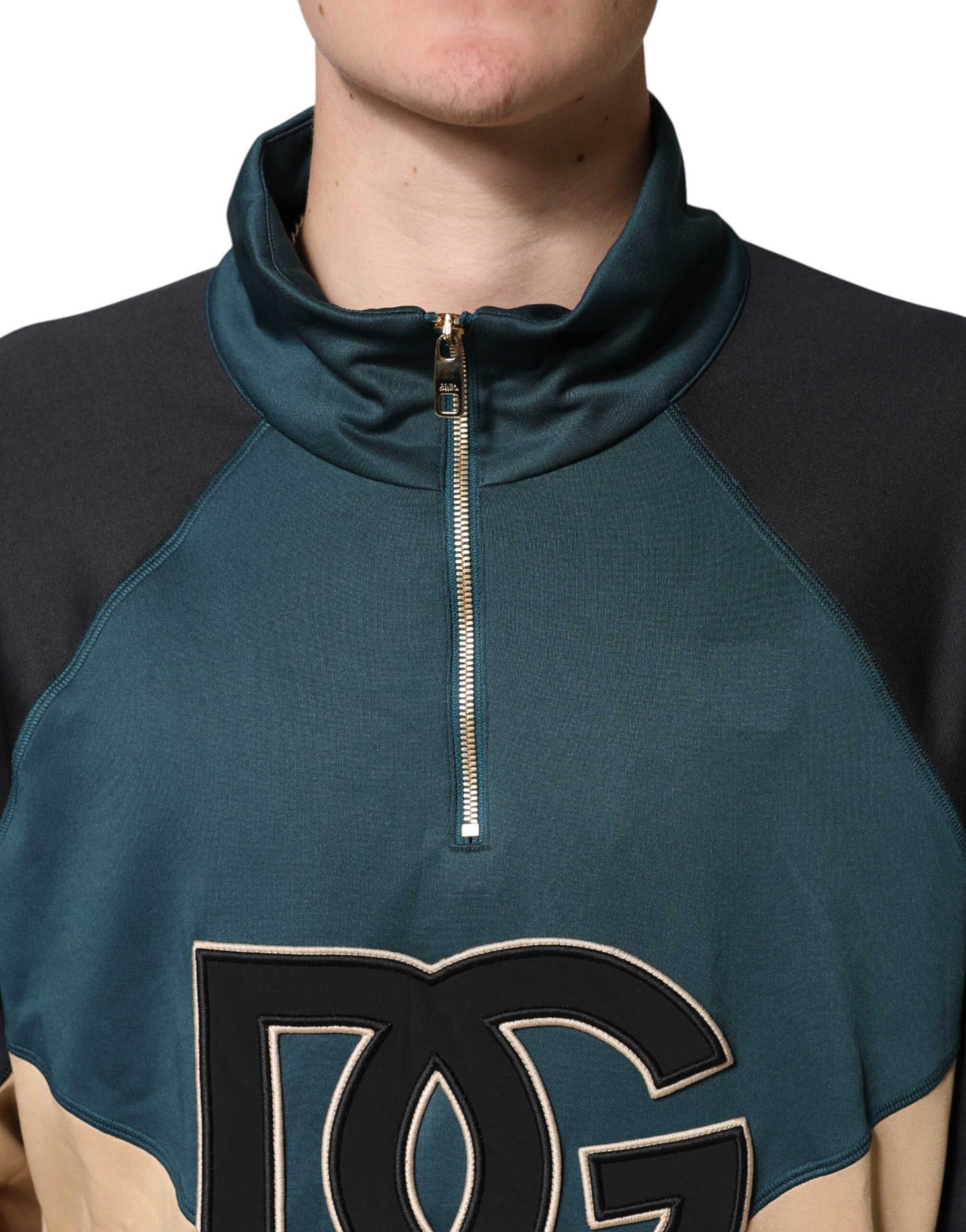 Dolce & Gabbana DG Mock Neck Sweatshirt Sweater  Multicolor | Regal Royce