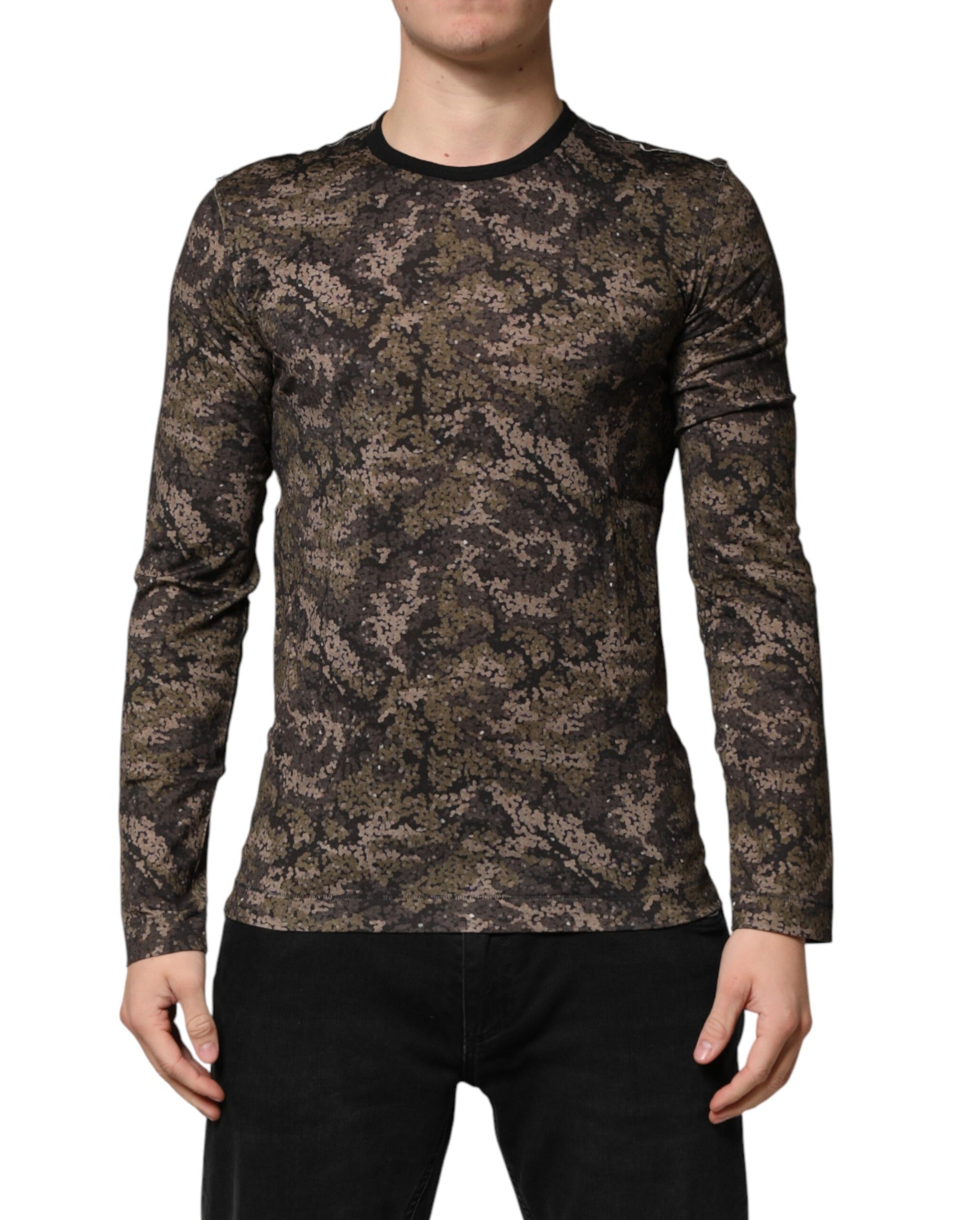 Dolce & Gabbana Multicolor Camouflage Long Sleeves T-shirt | Regal Royce