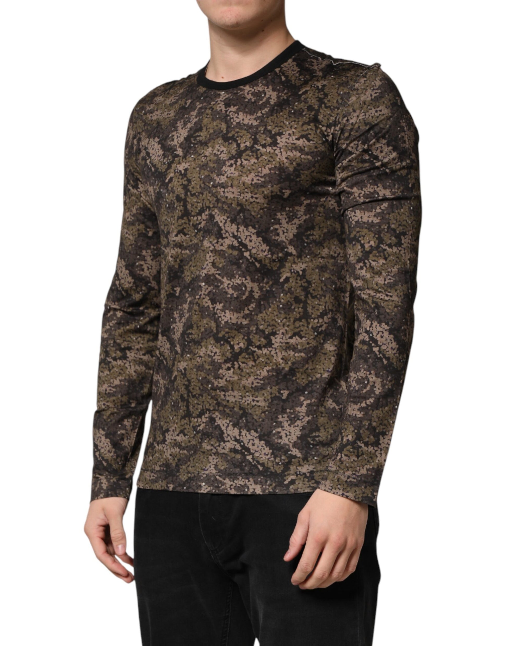 Dolce & Gabbana Multicolor Camouflage Long Sleeves T-shirt | Regal Royce