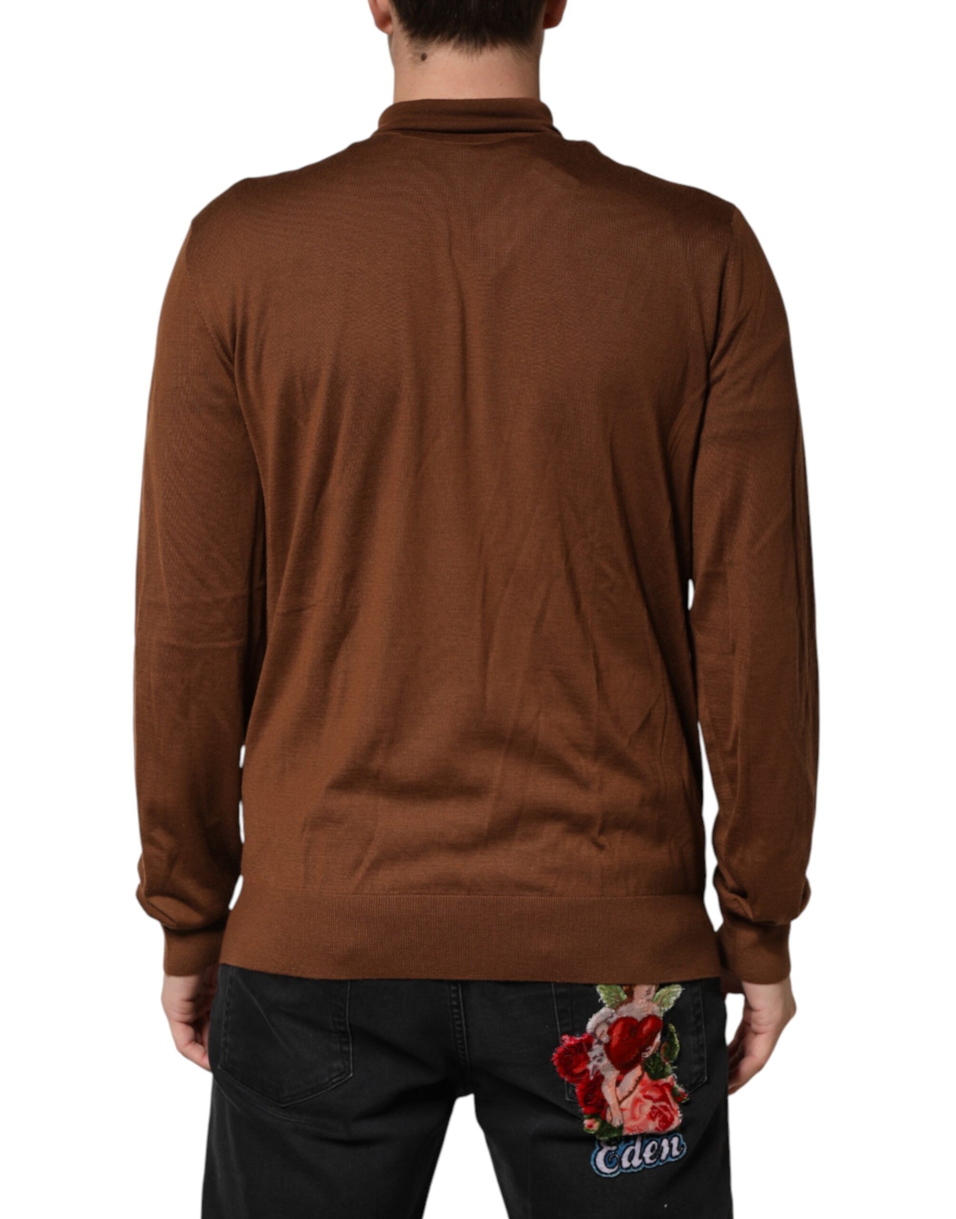 Dolce & Gabbana Brown Cashmere Turtle Neck Pullover Sweater | Regal Royce