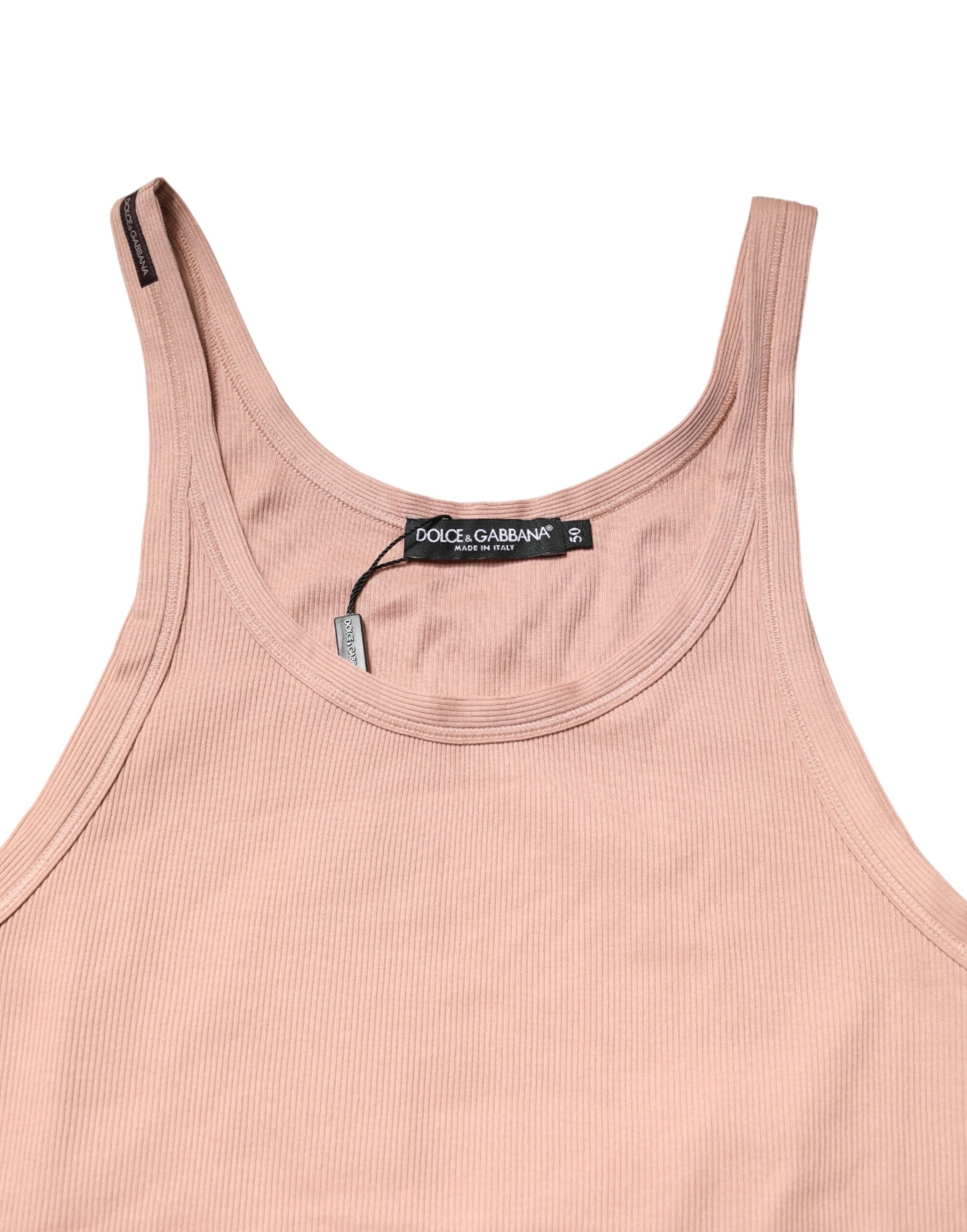 Dolce & Gabbana Pink Sleeveless Round Neck Tank Top  T-shirt | Regal Royce