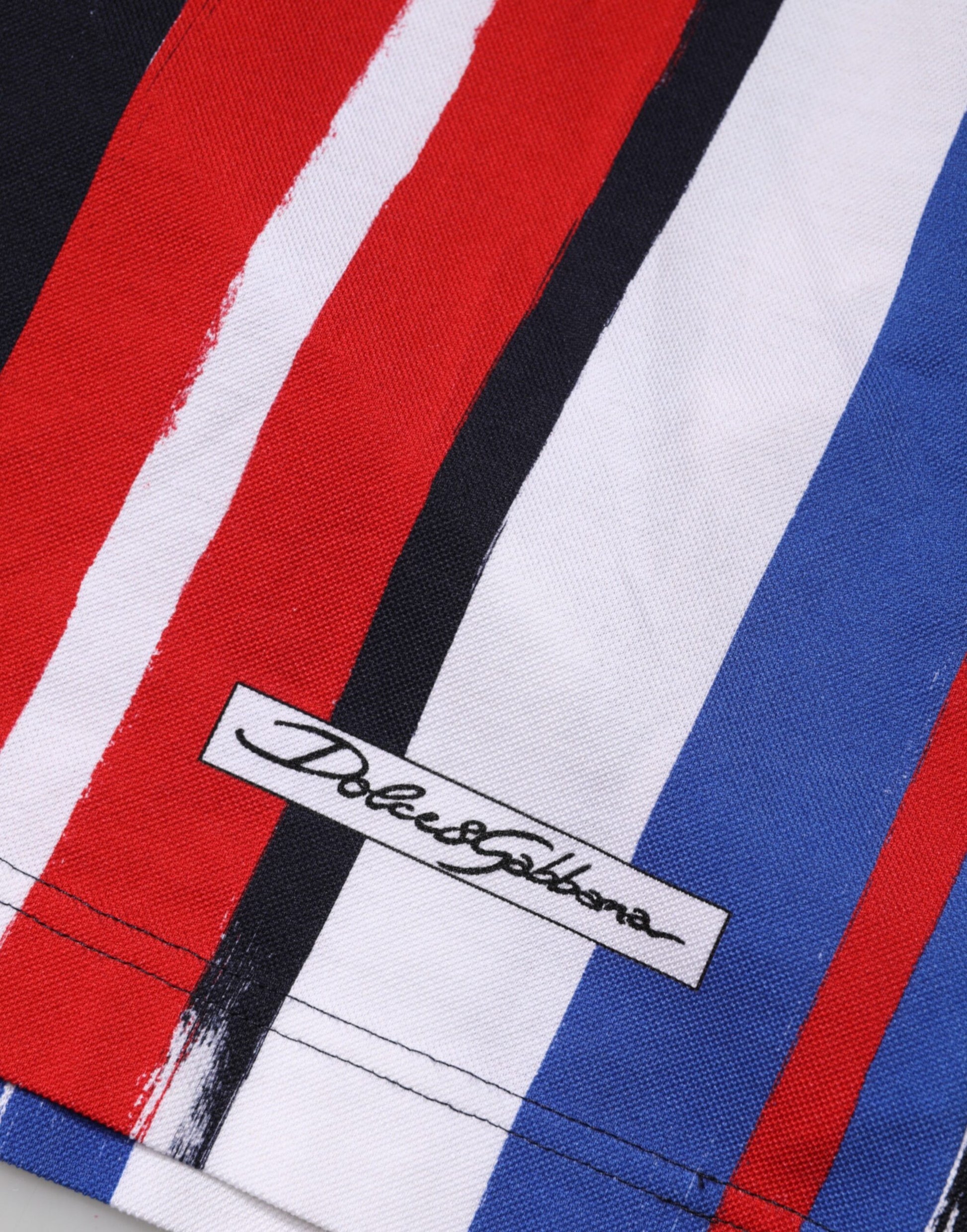 Dolce & Gabbana Multicolor Stripes Cotton Men Polo T-shirt | Regal Royce