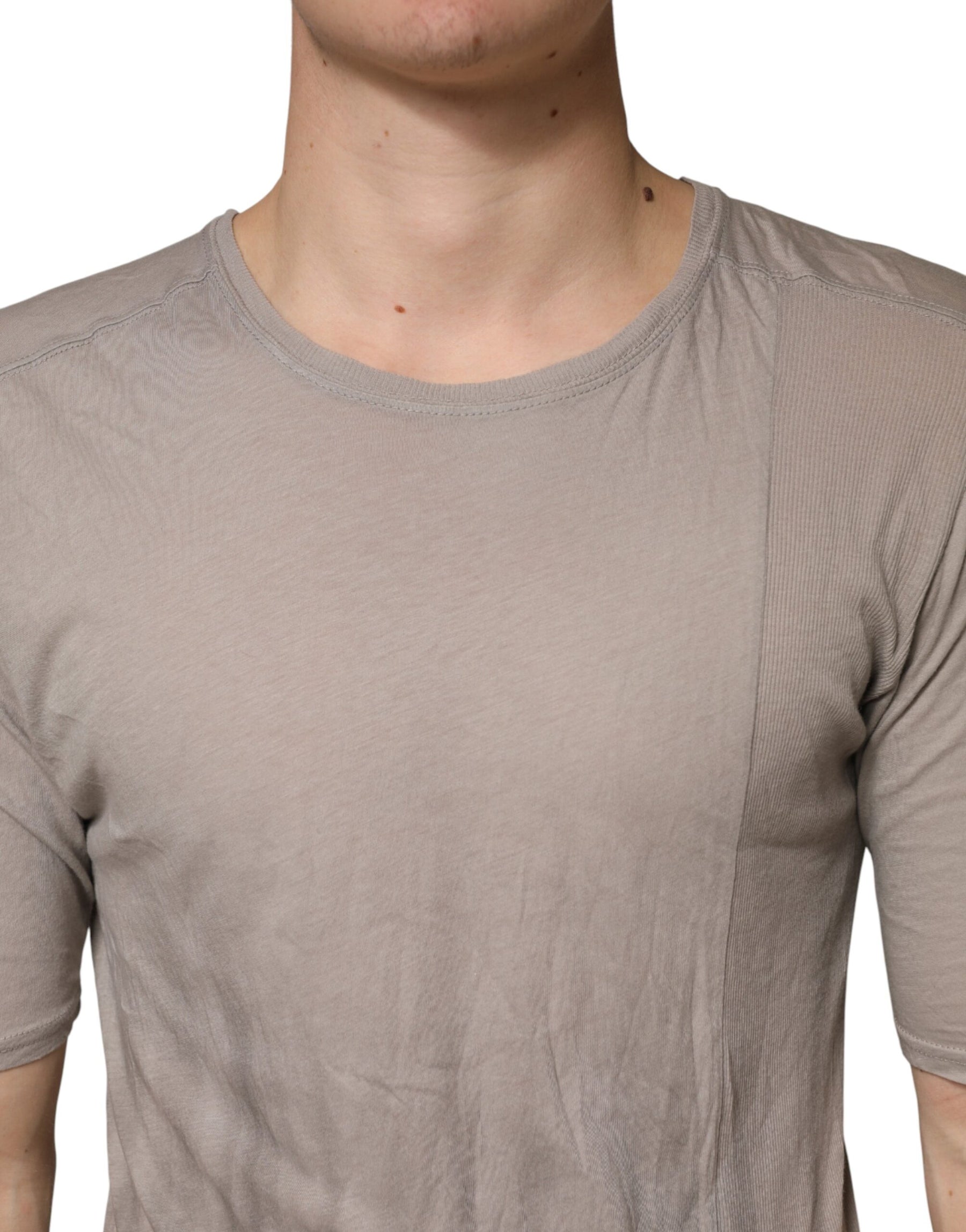 Laneus Gray Two Tone Cotton Round Neck Short Sleeves T-shirt | Regal Royce