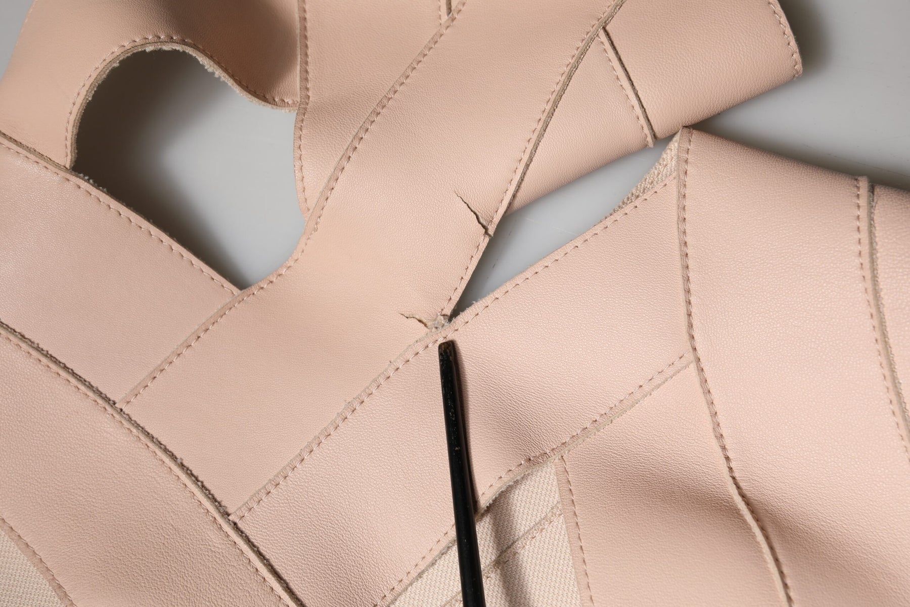 Dsquared² Beige Leather Short Sleeves Sheath Mini Dress | Regal Royce