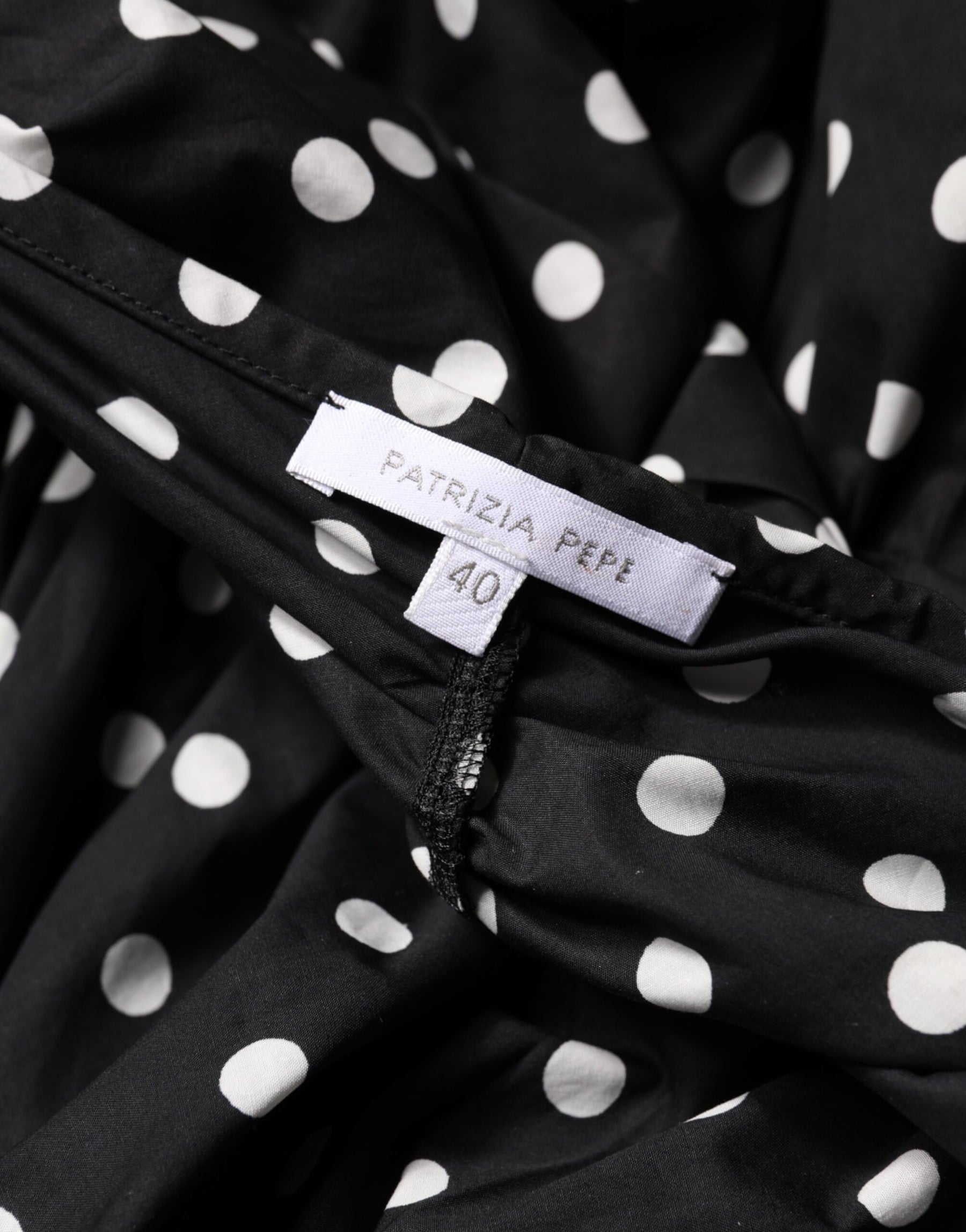 Patrizia Pepe Black White Polka Dot Short Sleeves Mini Dress | Regal Royce