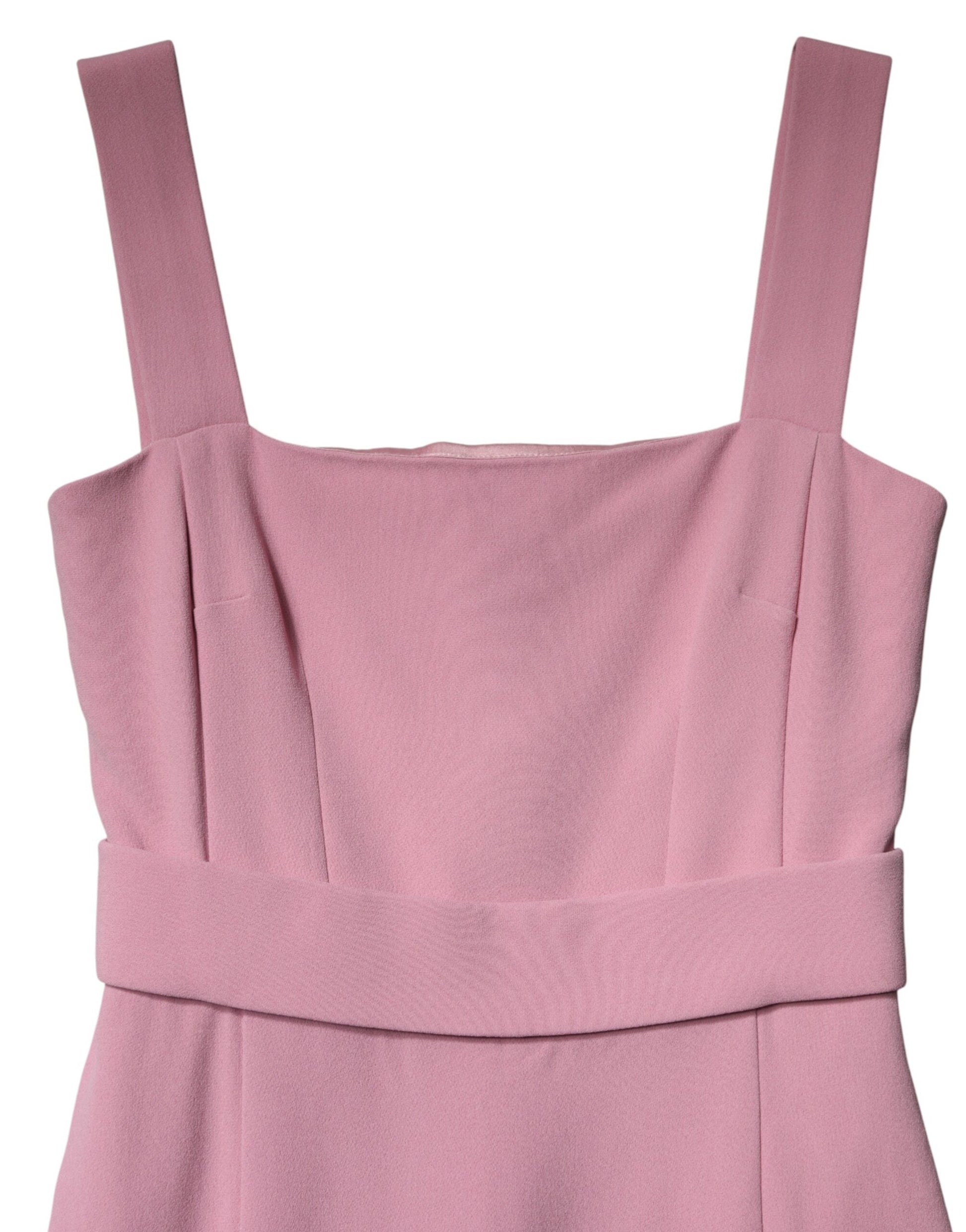 Dolce & Gabbana Pink Viscose Sleeveless Sheath Midi Dress | Regal Royce