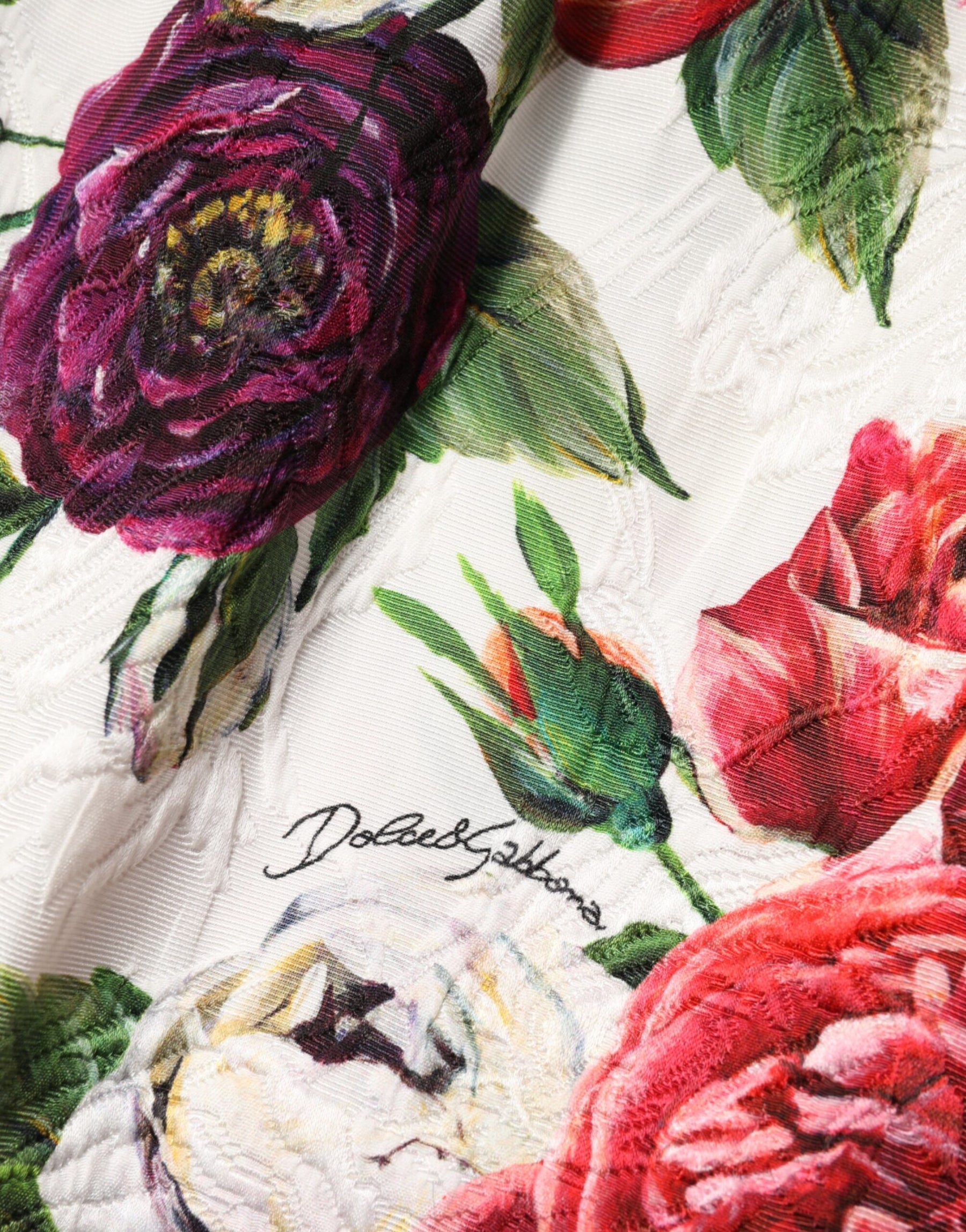 Dolce & Gabbana White Floral Embellished Sheath Mini Dress | Regal Royce